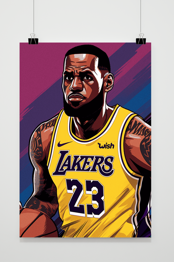 Lebron James Poster | Muurdecoratie | Wanddecoratie | Posters | Sport Kunst | Lebron James Afbeelding