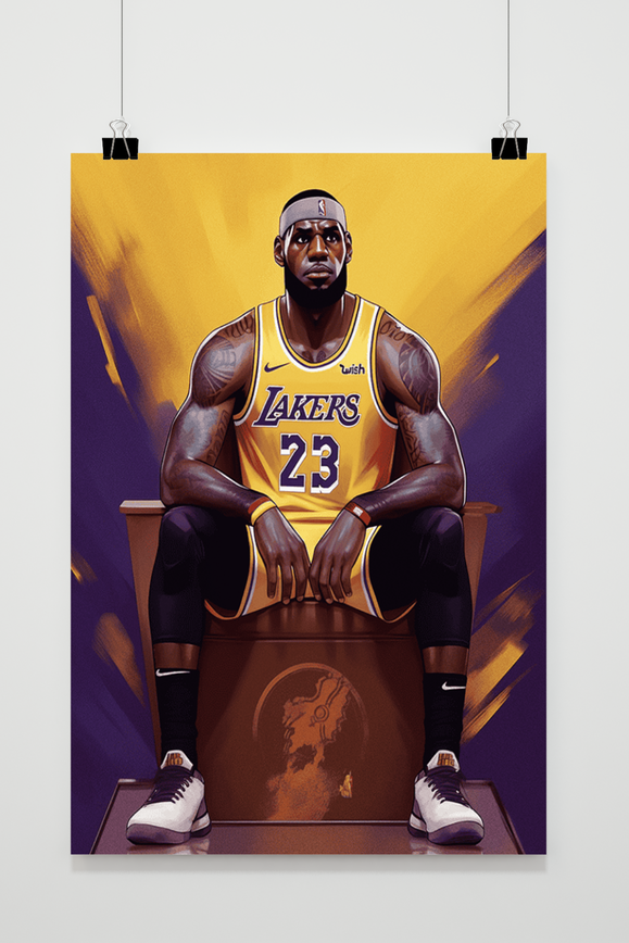 LeBron James Basketball Art | Dynamisch Actie | Sport Muurdecoratie | Posters voor Wanddecoratie