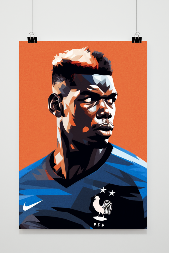 Paul Pogba Poster | Manchester United | Voetbal Muurdecoratie | Sport Fan Cadeau | Premium Kwaliteit Afdruk