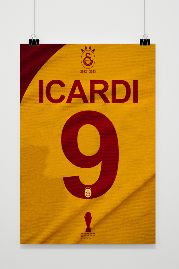 Mauro Icardi | Number 9 Poster | Muurdecoratie Voetbal | Wanddecoratie Sports Decor | Hoge Kwaliteit Print | Cadeau voor Fans