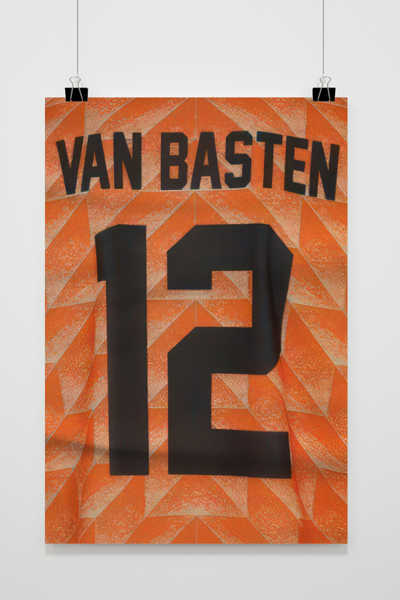 Van Basten | Iconische Voetbal Legende | Retro Wanddecoratie | Poster Kunst | Muurdecoratie Vintage