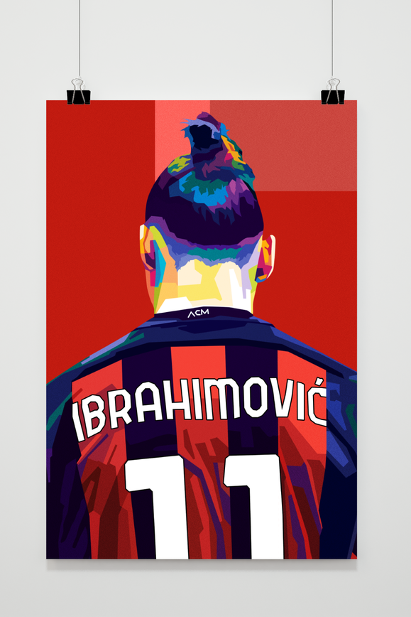 Zlatan Ibrahimovic Abstract Art | Posters Muurdecoratie | Moderne Wanddecoratie Woonkamer Slaapkamer | Kleurrijke Canvas Kunst