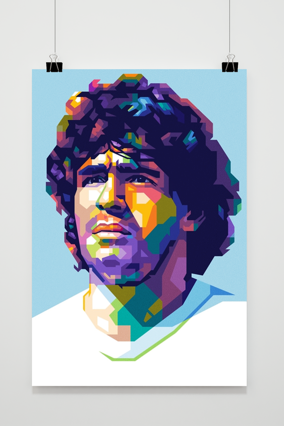 Diego Maradona poster | Iconische voetballegende | Muurdecoratie voor huis & tuin | Hoge kwaliteit kunst