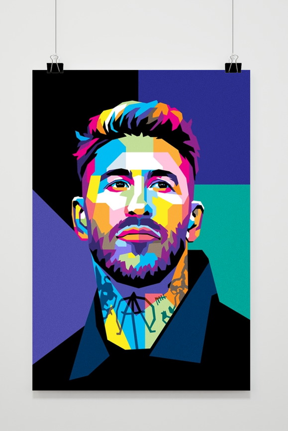Sergio Ramos Poster | Muurdecoratie voor thuis | Iconische Voetbalster | Wanddecoratie Hoge Kwaliteit