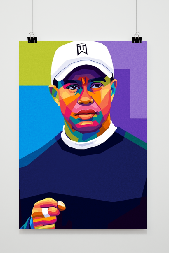 Tiger Woods | Legendarische Golfer | Iconische Sporter | Muurdecoratie | Posters | Kantoor & Woondecoratie | Hoge Kwaliteit Print