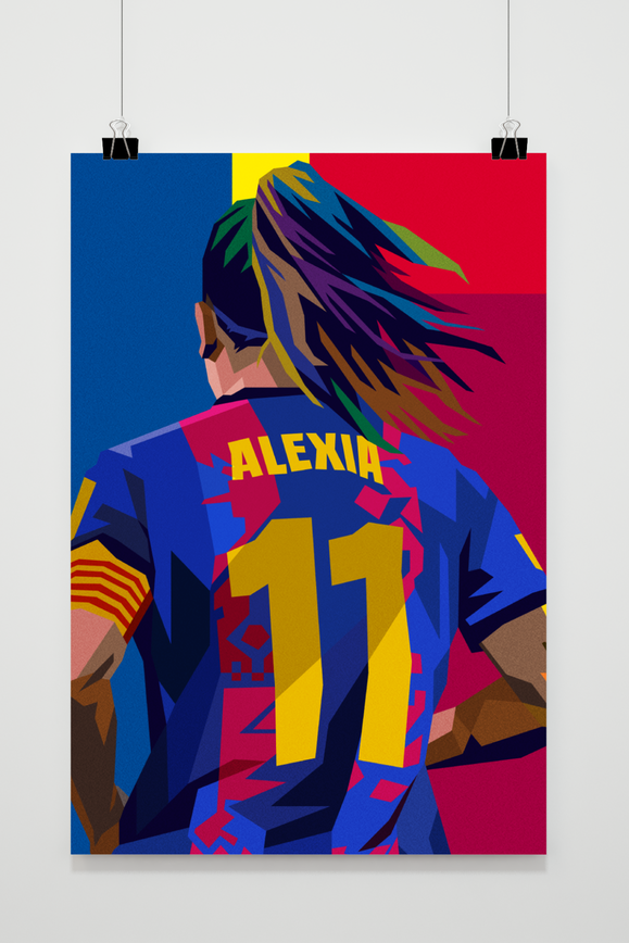 Alexia Putellas | Voetbalster Poster Print | Sportfiguur Muurdecoratie | Cadeau voor Fans | Wanddecoratie Kunst