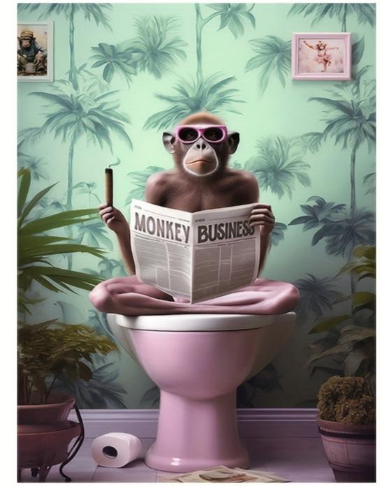 Royal Punk Animals | Poster Muurdecoratie | Smoking Monkey Print | Unieke Wanddecoratie Kunst