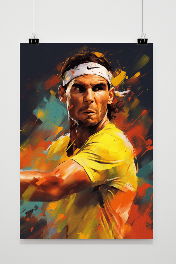 Rafael Nadal Focus | Tennis Kampioen Poster | Sport Muurdecoratie | Huis & Tuin Kunst | Wanddecoratie