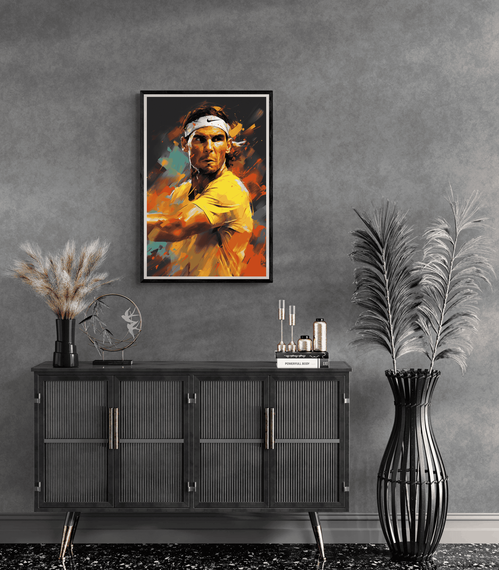 Rafael Nadal Focus | Tennis Kampioen Poster | Sport Muurdecoratie | Huis & Tuin Kunst | Wanddecoratie