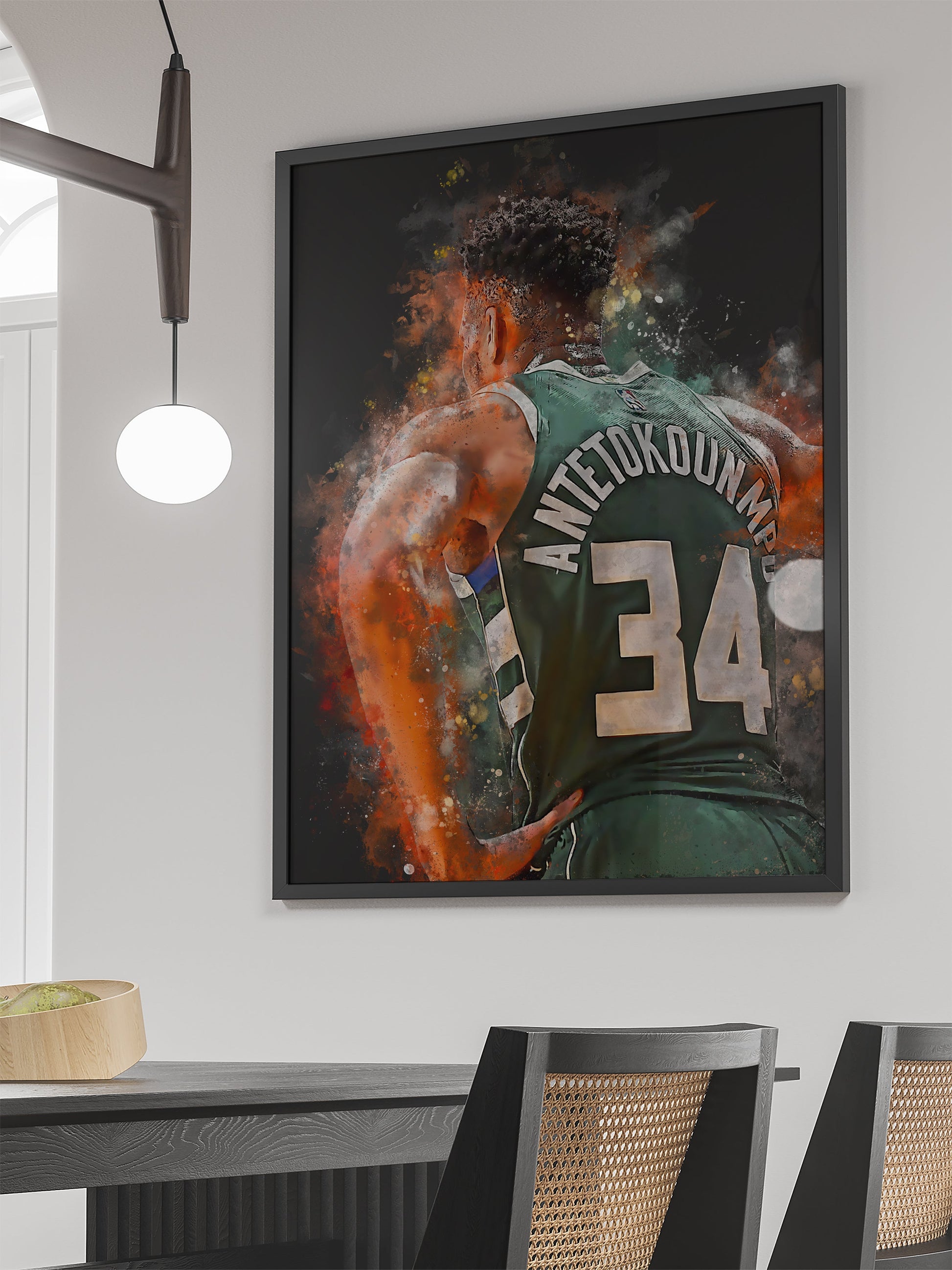 Antetokoumpo poster | Wanddecoratie | Muurdecoratie | Sportieve kunst | Posters voor thuis en tuin