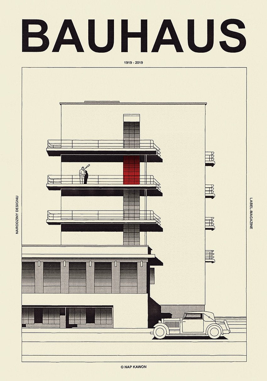 Bauhaus Architecture Tribute Poster | Moderne Muurdecoratie | Architectuur Wanddecoratie | Grafische Kunst | Aesthetic Schilderijen | Interieur Kunst Decor | Home Decor