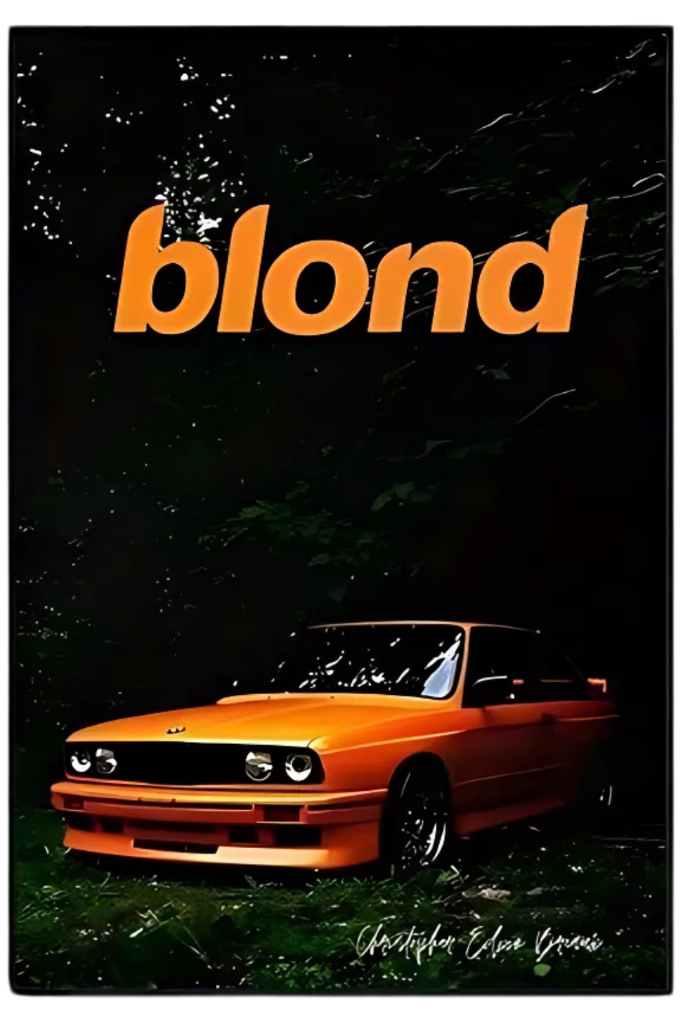 Orange BMW Poster | Muurdecoratie | Wanddecoratie | Posters | Auto Kunst | Vintage Stijl | Schilderijen