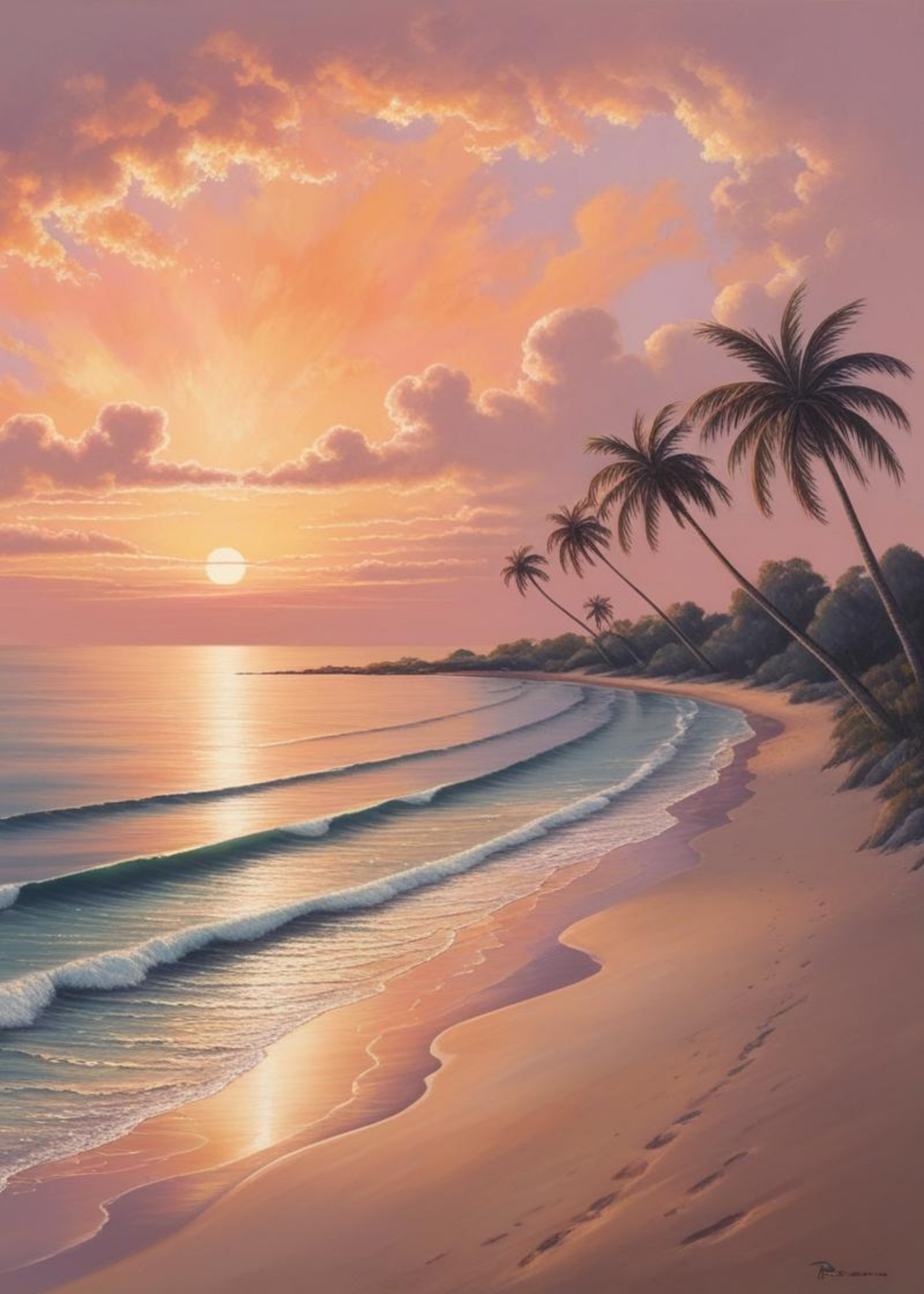 Calming Coastline Poster | Serene Ocean View Muurdecoratie | Strand Wanddecoratie | Kust Posters voor Huis