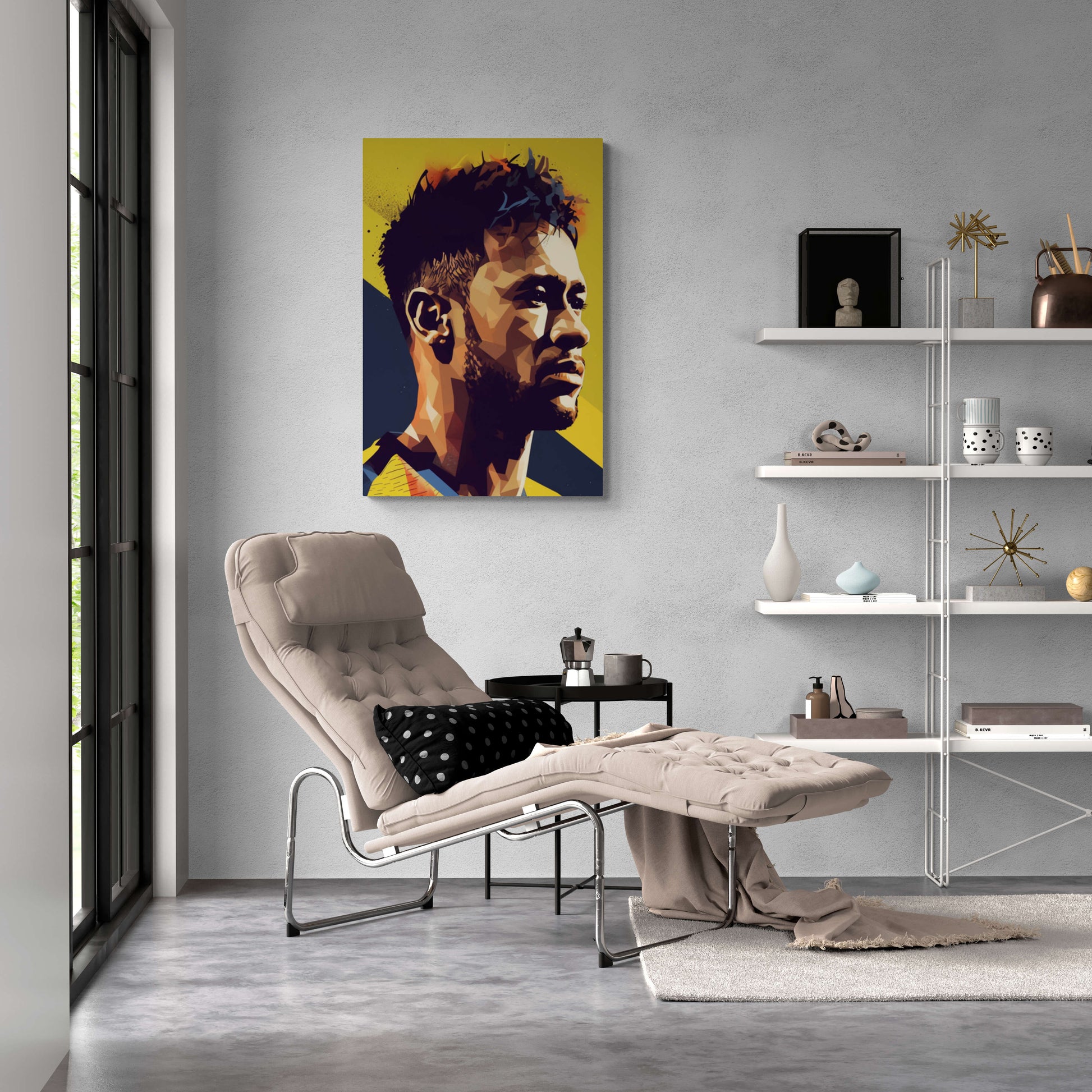 Neymar Pop Art Portret | Moderne Wanddecoratie | Levendige Muurdecoratie | Uniek Poster Kunstwerk