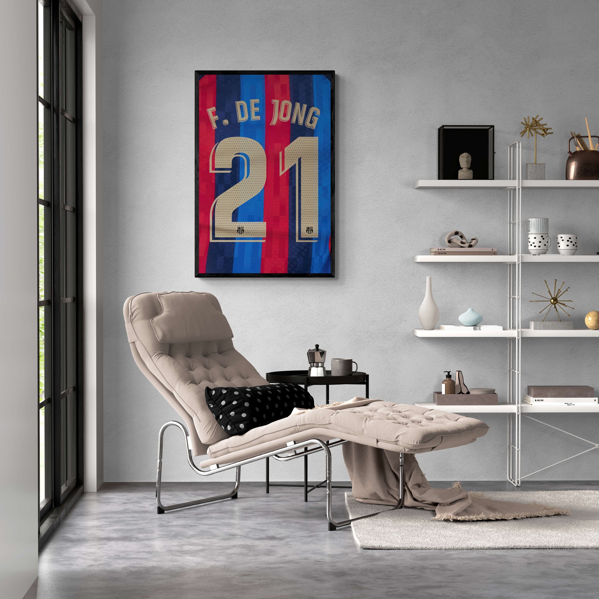 Frenkie de Jong Poster | Muurdecoratie | Wanddecoratie | FC Barcelona | Nummer 21 | Voetbal Kunst
