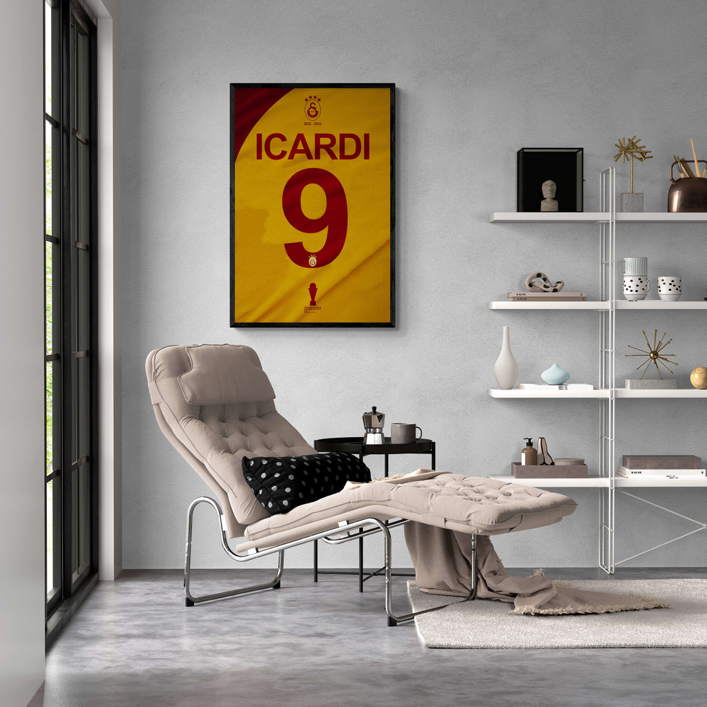 Mauro Icardi | Number 9 Poster | Muurdecoratie Voetbal | Wanddecoratie Sports Decor | Hoge Kwaliteit Print | Cadeau voor Fans