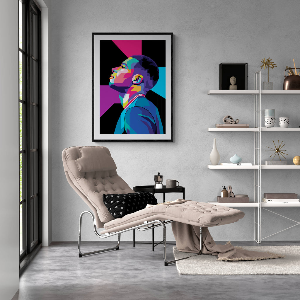 Kylian Mbappe | Pop Art Wanddecoratie | Muurdecoratie voor Huis & Tuin | Moderne Visuele Kunst | Posters
