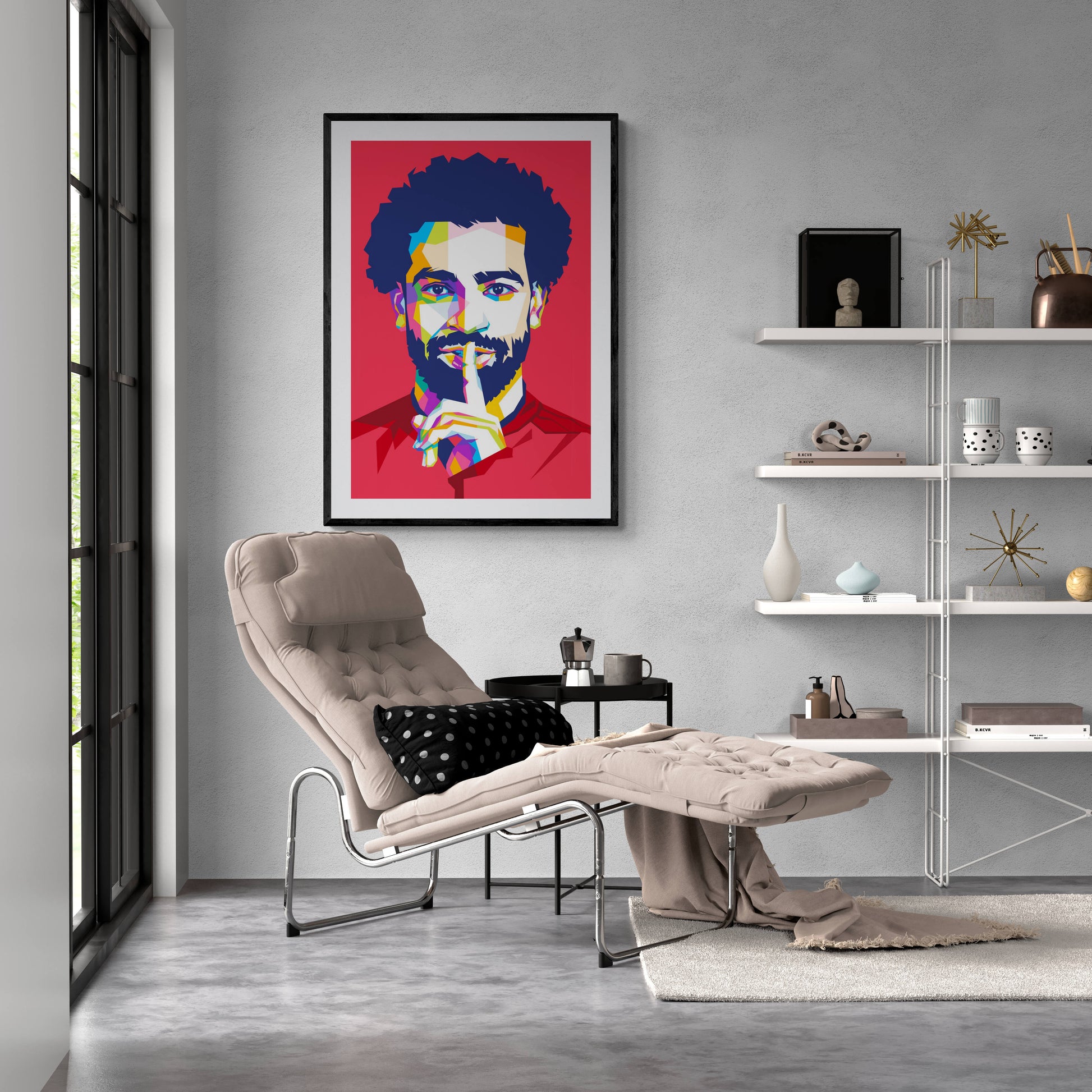 Mohamed Salah Pop Art | Wanddecoratie | Voetbal Legende | Muurdecoratie voor Huis en Tuin | Sport Icon | Moderne Kunst Posters