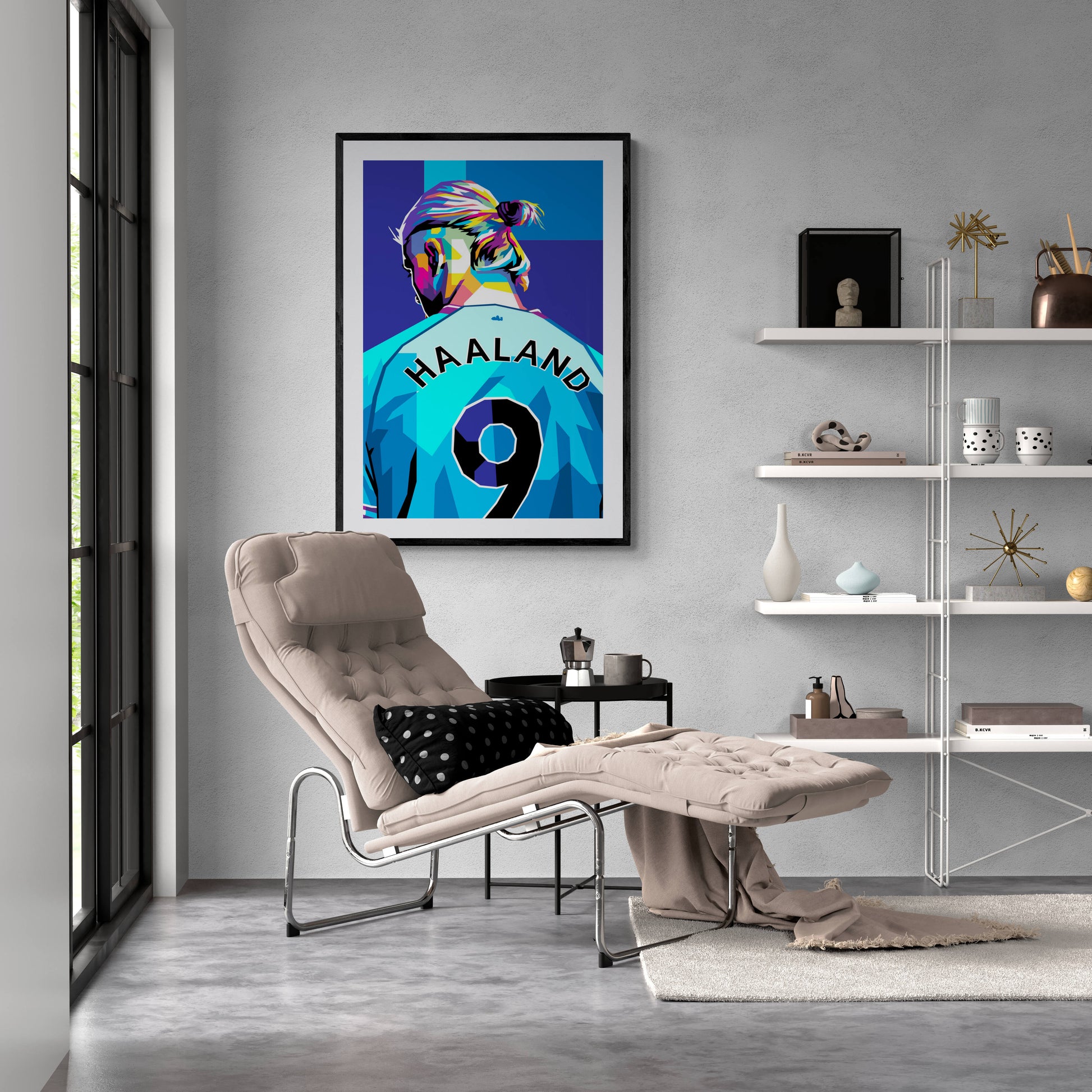 Erling Haaland Poster | Popart | Kleurrijke Muurdecoratie | Voetbal Schilderijen | Modern Design Wanddecoratie