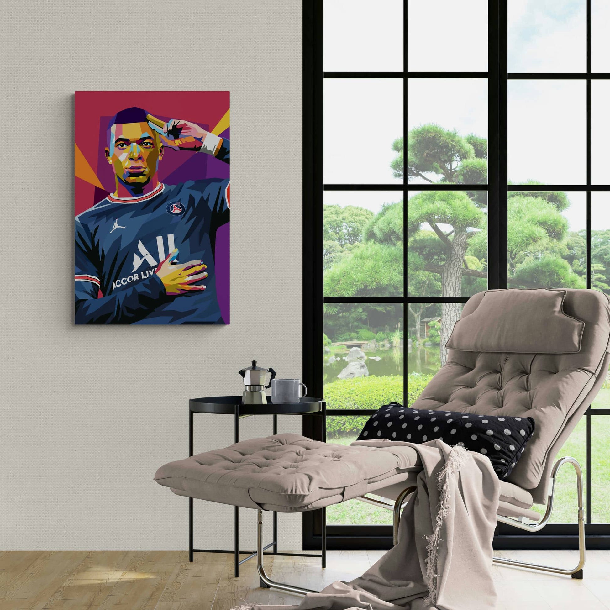 Kylian Mbappe Pop Art | Voetbal Ster Wanddecoratie | Muurdecoratie | Poster | Sport Design | Thuisdecoratie