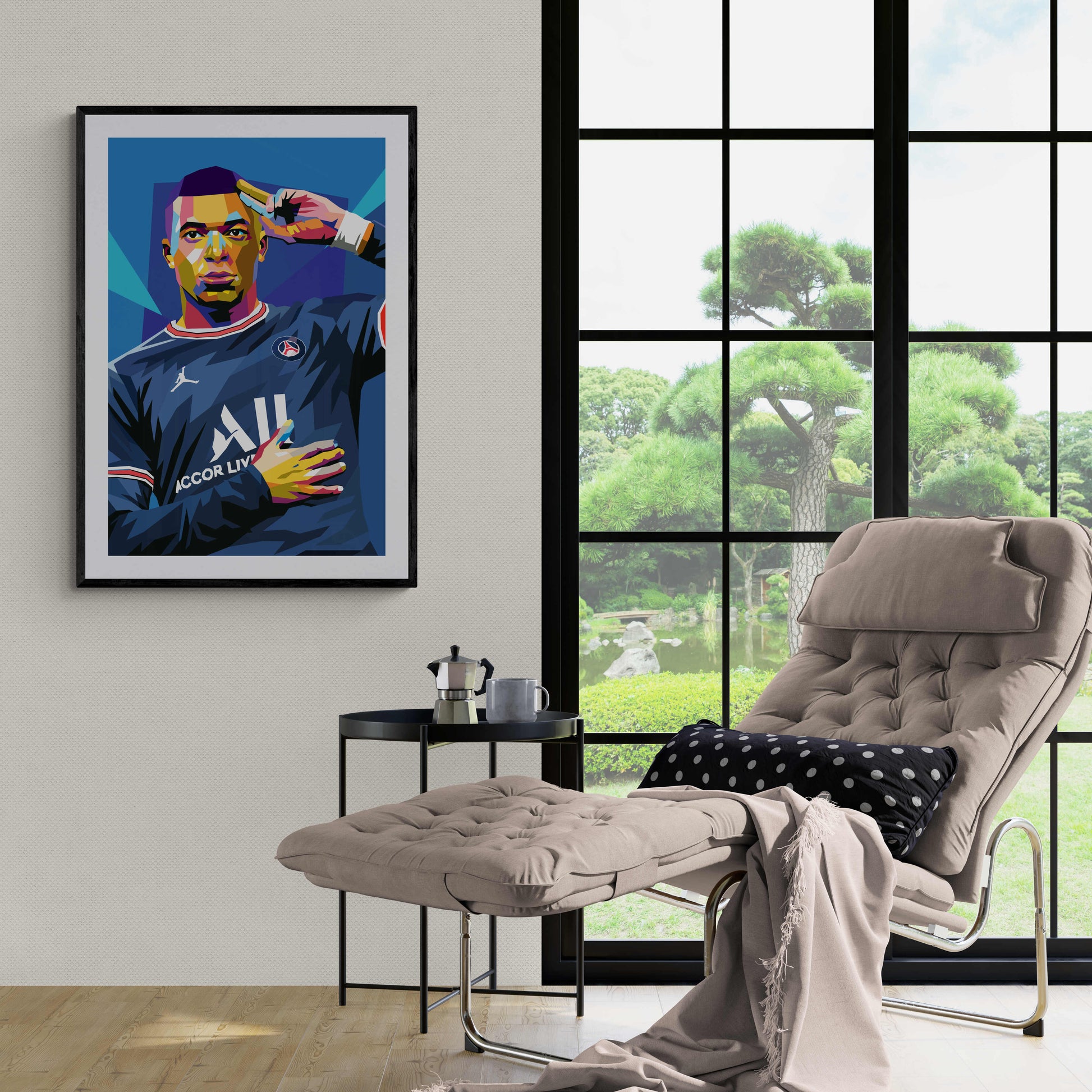 Kylian Mbappe Pop Art | Voetbal Ster Wanddecoratie | Muurdecoratie | Poster | Sport Design | Thuisdecoratie
