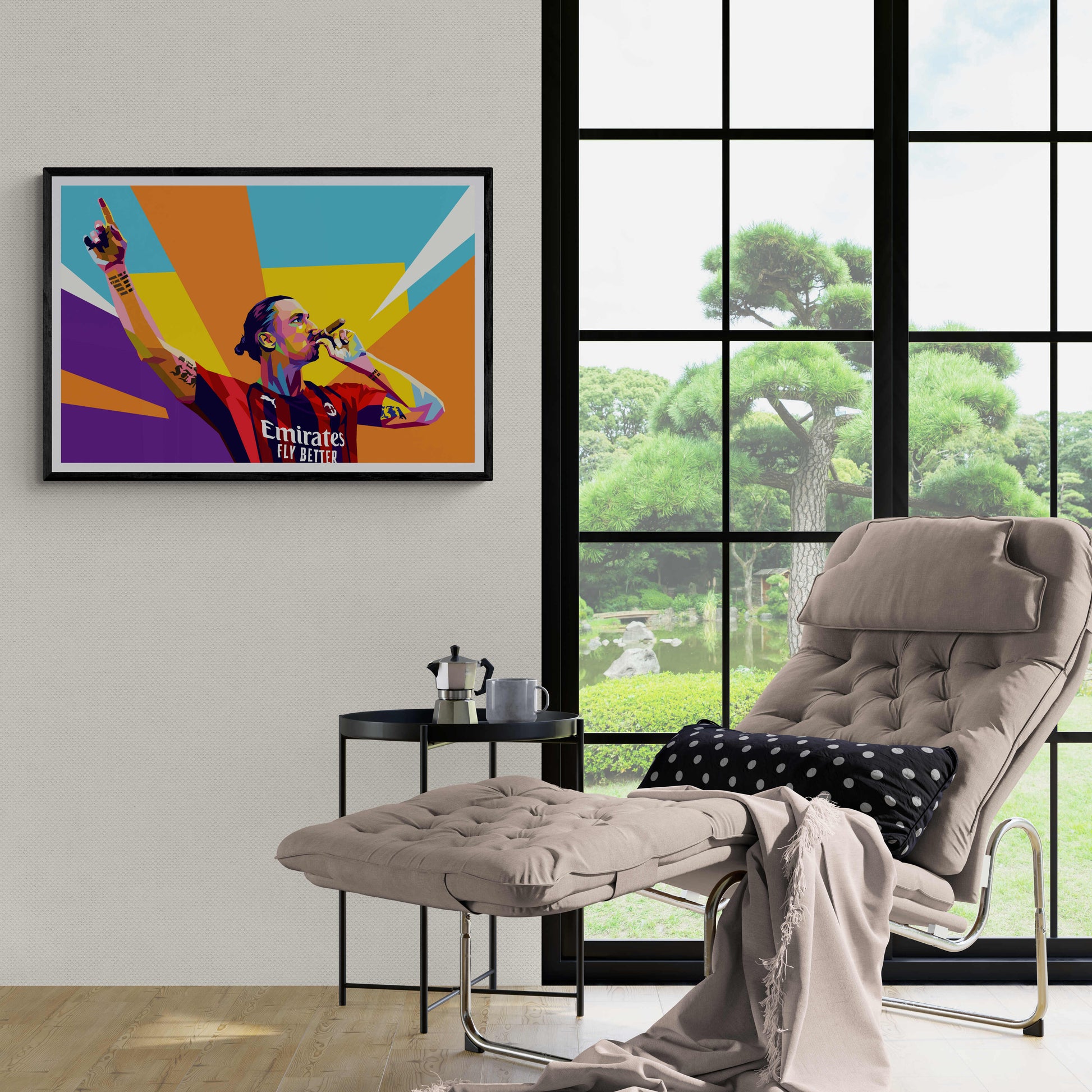 Zlatan Ibrahimovic Pop Art | Poster Muurdecoratie | Voetbalicoon Kunst | Moderne Wanddecoratie | Vibrant Colors