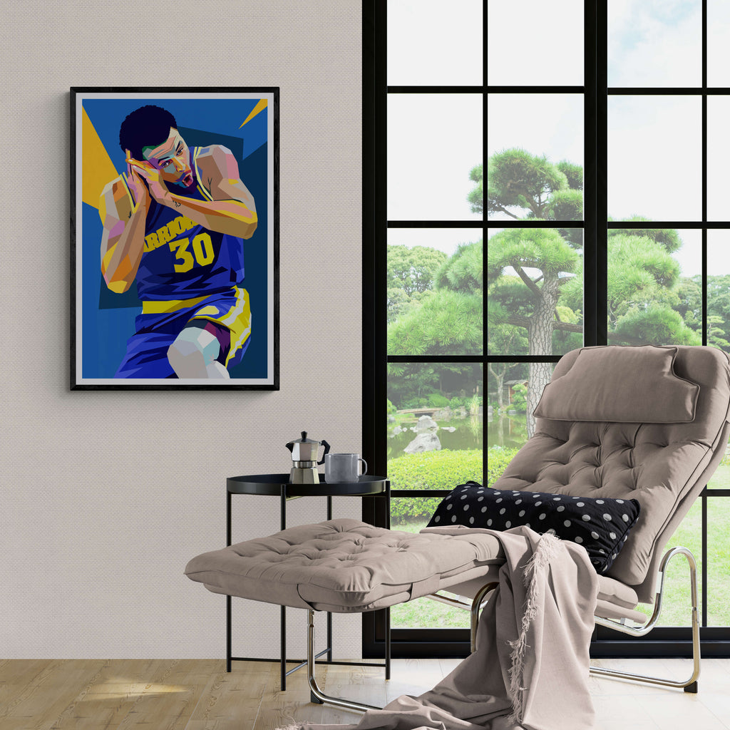 Stephen Curry schilderij | NBA muurdecoratie | Basketbal poster | Sport wanddecoratie | Cadeau voor fans
