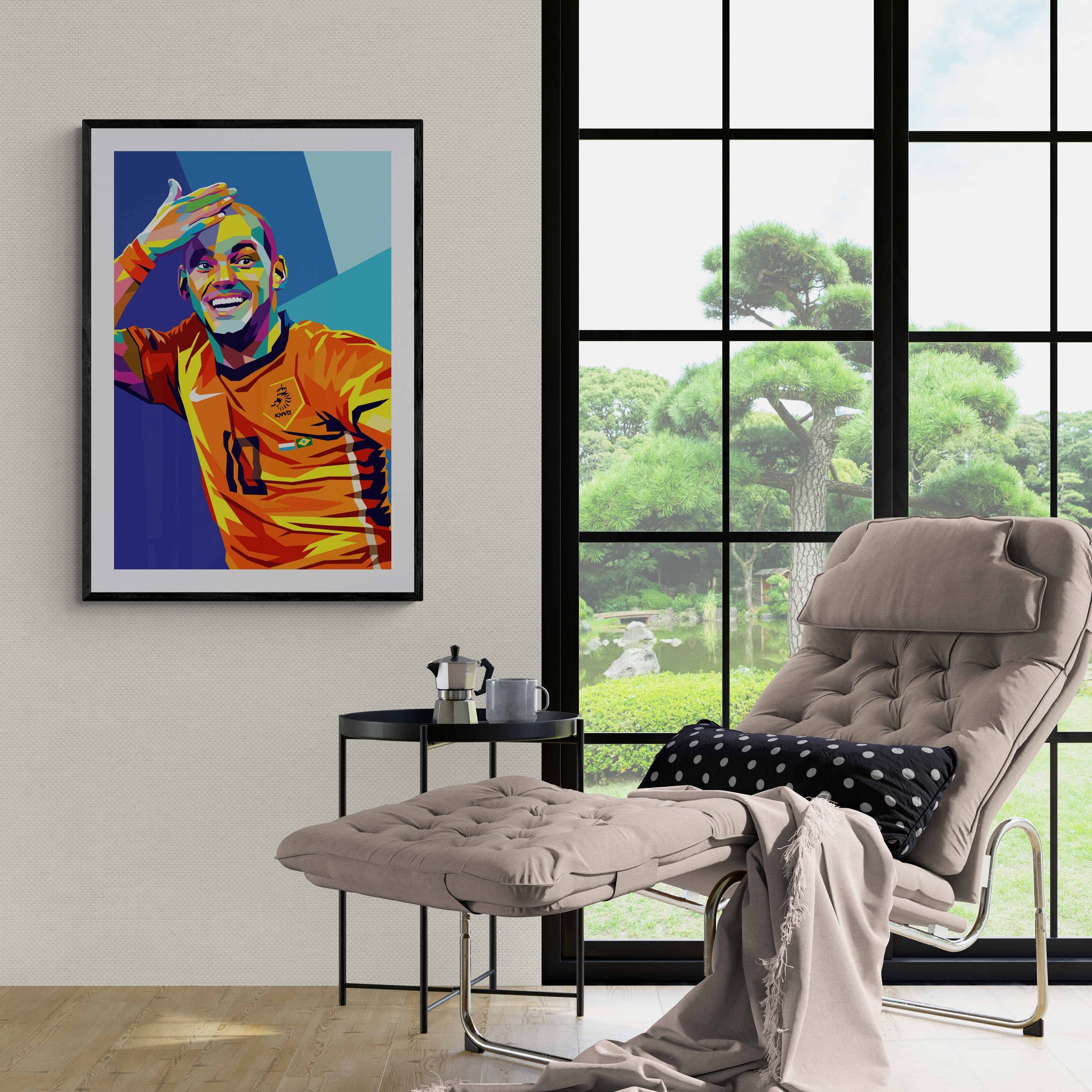 Wesley Sneijder | Poster Pop Art Stijl | Kleurrijke Muurdecoratie | Voetbal Legende Kunst | Wanddecoratie