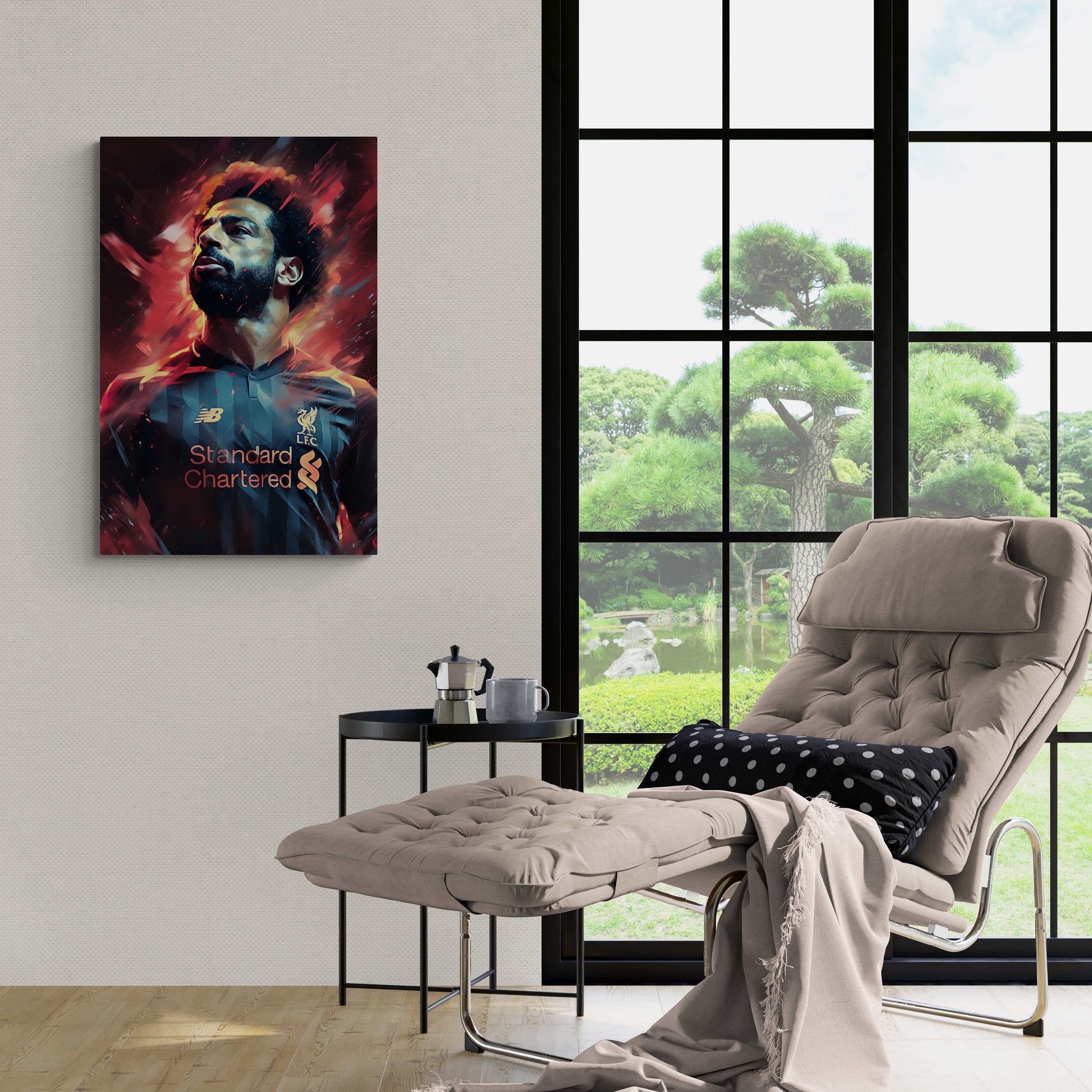 Mo Salah Abstract Poster | Rood Abstracte Muurdecoratie | Voetbal Kunst Afdruk | Wanddecoratie Huis