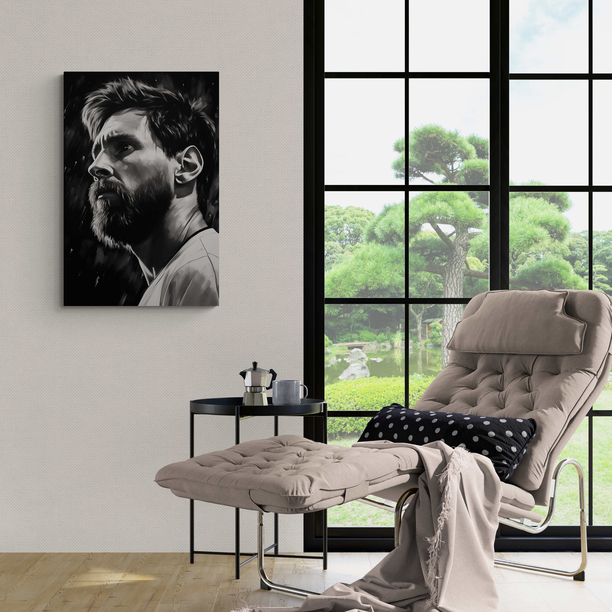 Lionel Messi Poster | Muurdecoratie Voetbalicoon | Zwart-Wit Wanddecoratie | Posters Premium Kwaliteit | Huis Decor