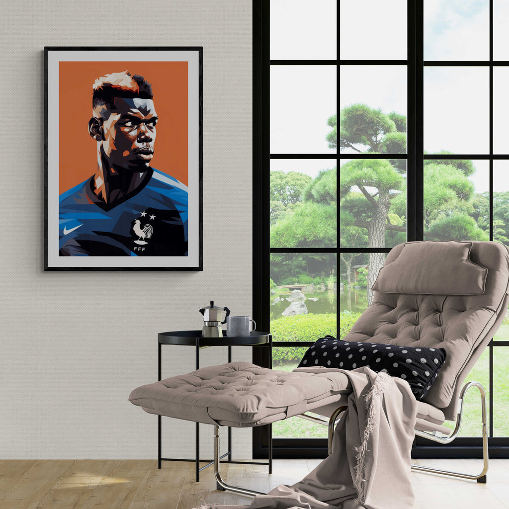 Paul Pogba Poster | Manchester United | Voetbal Muurdecoratie | Sport Fan Cadeau | Premium Kwaliteit Afdruk