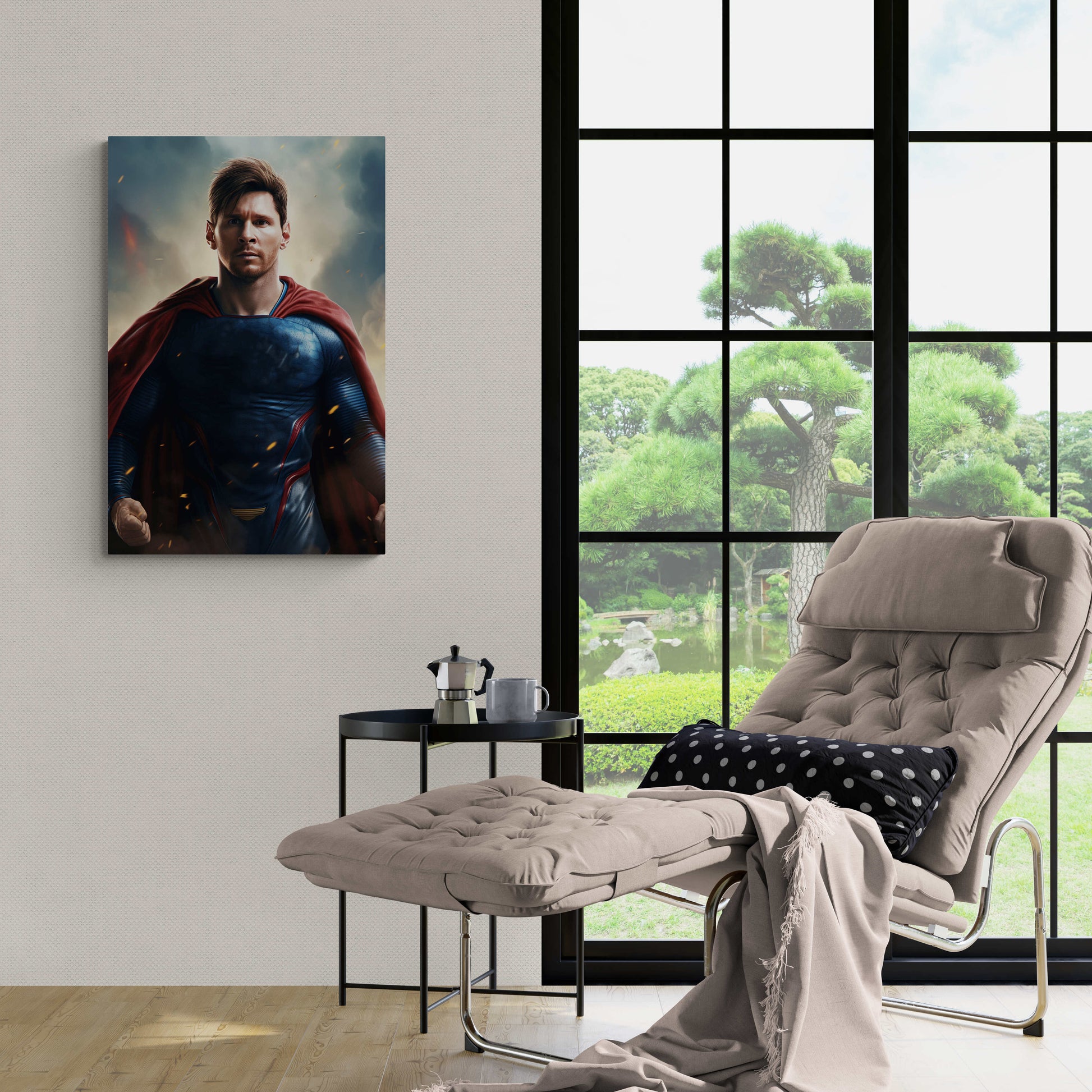 Lionel Messi | Superhero Pose | Muurdecoratie | Wanddecoratie voor Huis en Tuin | Posters | Sport Fan Art