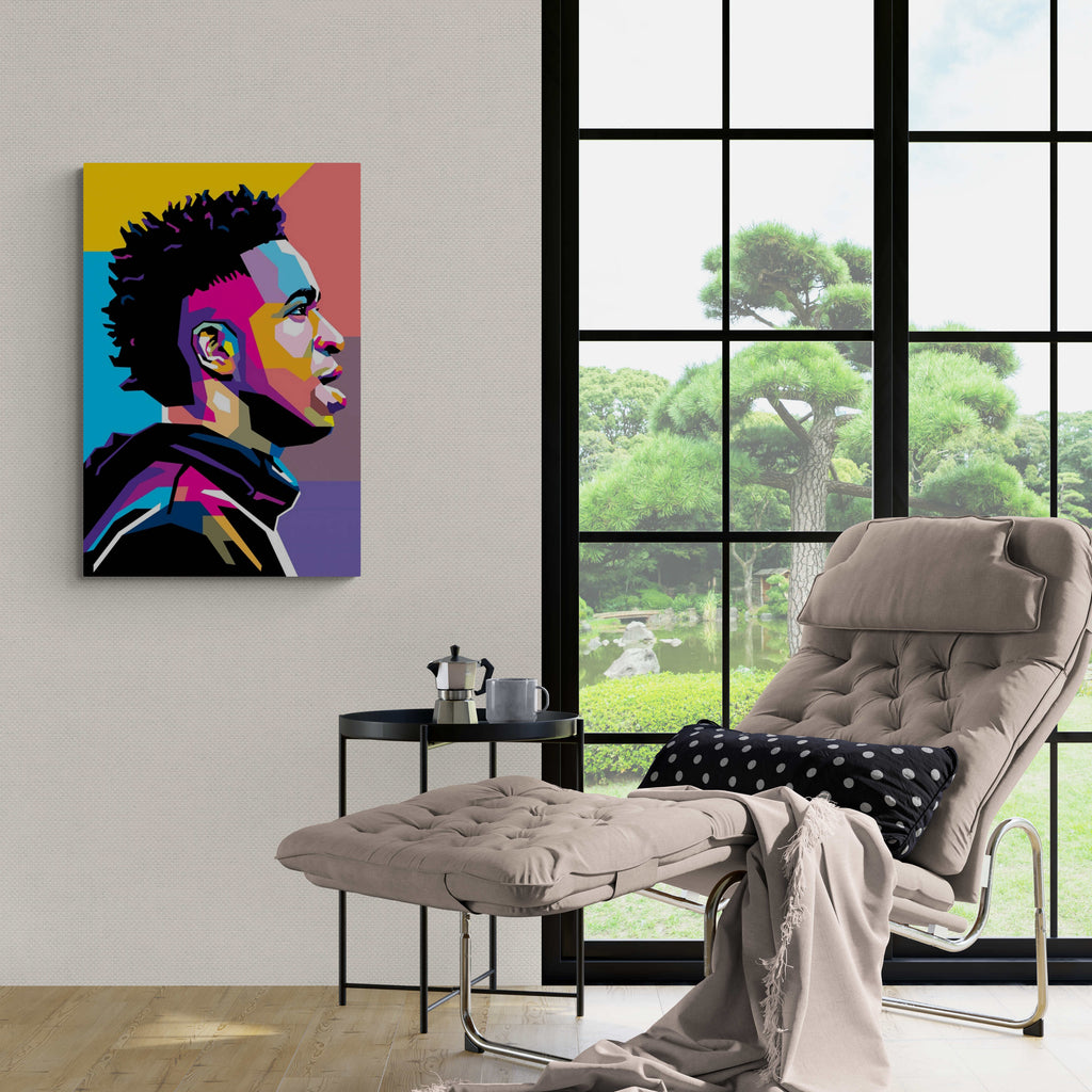 Vini Jr WPAP | Kleurrijke Sport Posters | Muurdecoratie Illustratie | Wanddecoratie Portret Print