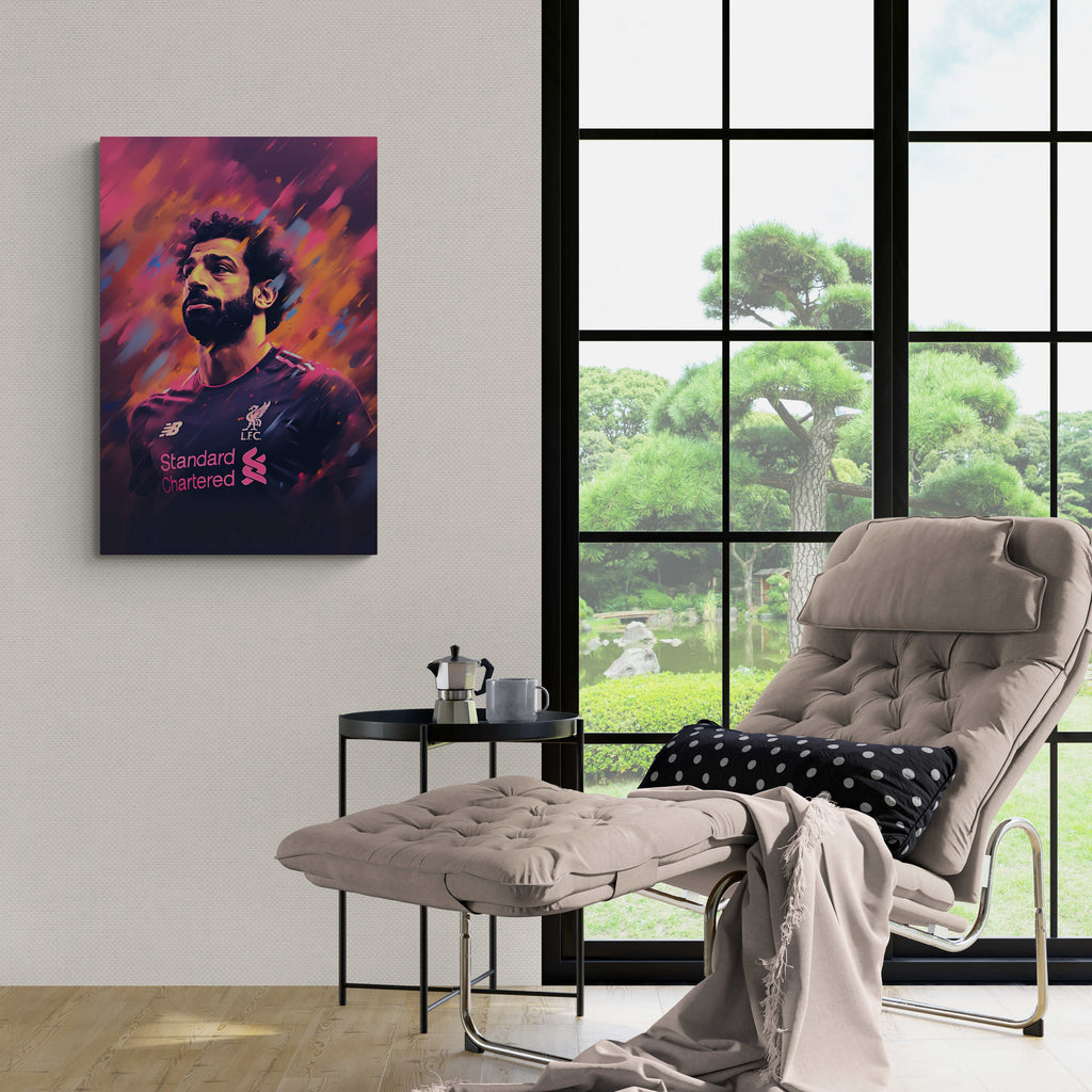 Mo Salah Actie Rood | Muurdecoratie Visual Artwork | Wanddecoratie Kunst Posters | Home & Garden