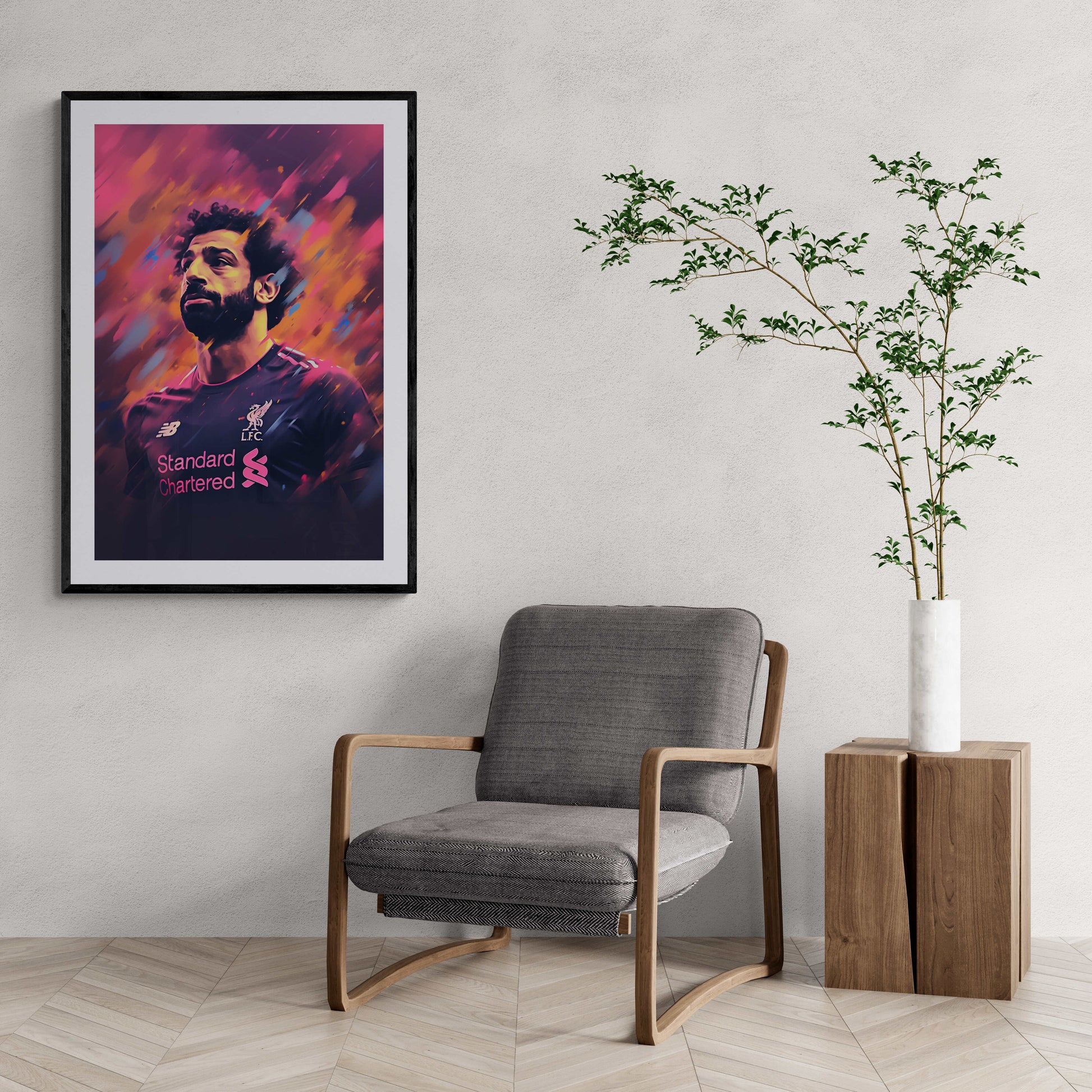 Mo Salah Actie Rood | Muurdecoratie Visual Artwork | Wanddecoratie Kunst Posters | Home & Garden