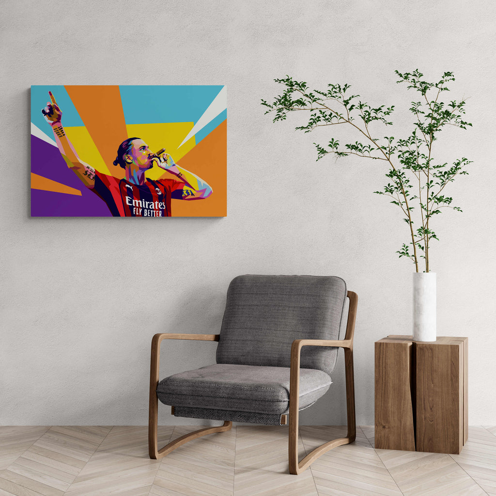 Zlatan Ibrahimovic Pop Art | Poster Muurdecoratie | Voetbalicoon Kunst | Moderne Wanddecoratie | Vibrant Colors
