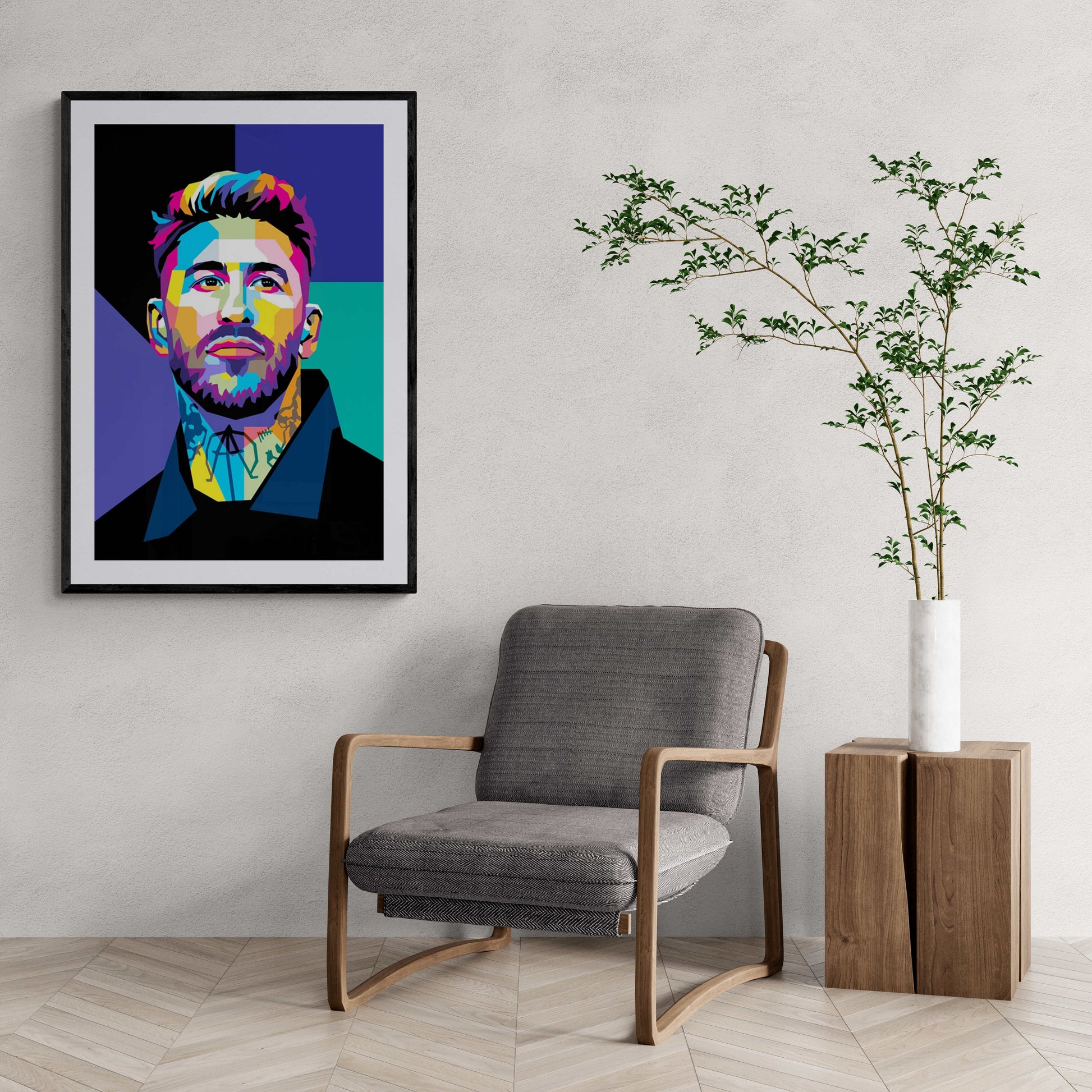 Sergio Ramos Poster | Muurdecoratie voor thuis | Iconische Voetbalster | Wanddecoratie Hoge Kwaliteit