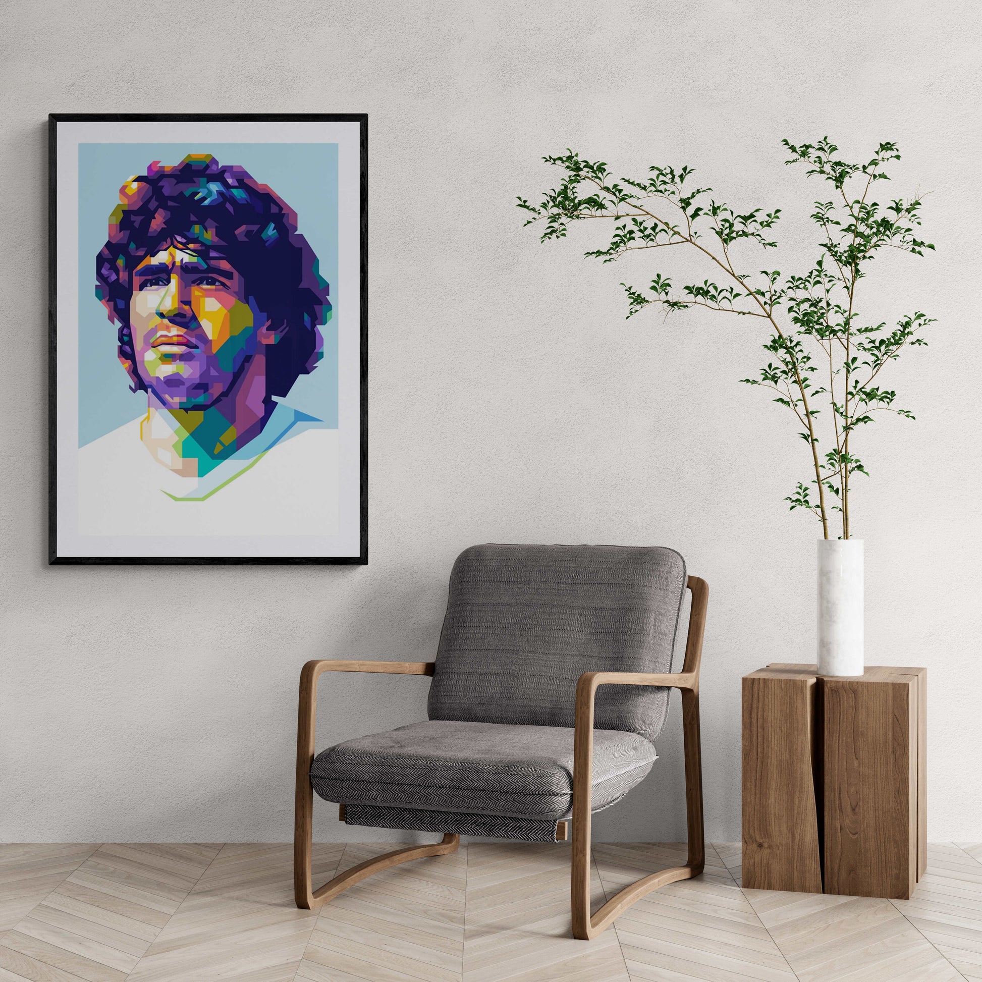 Diego Maradona poster | Iconische voetballegende | Muurdecoratie voor huis & tuin | Hoge kwaliteit kunst