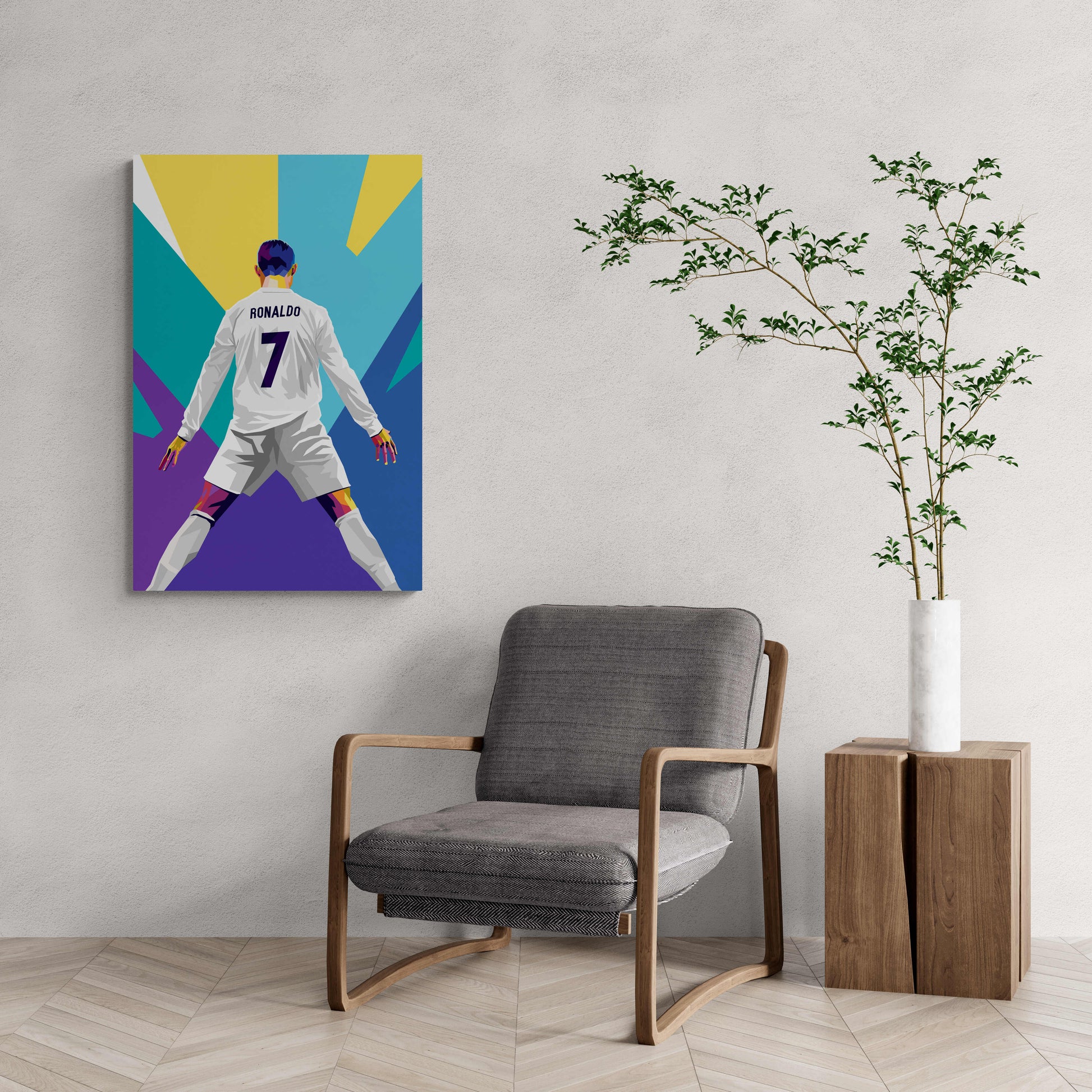 Cristiano Ronaldo Pop Art | Kleurrijke Voetbalicoon Muurdecoratie | Kunst Poster Wanddecoratie