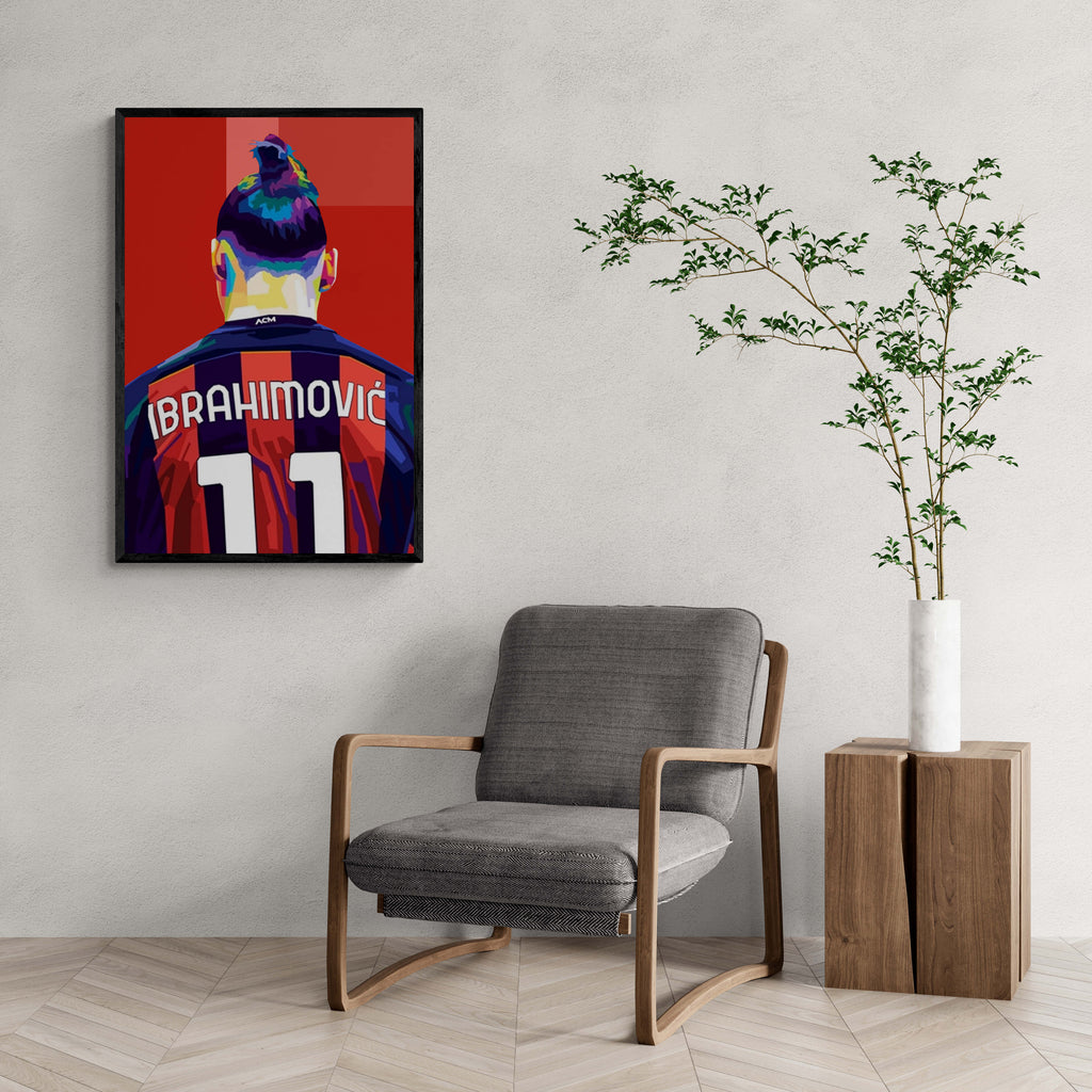 Zlatan Ibrahimovic Abstract Art | Posters Muurdecoratie | Moderne Wanddecoratie Woonkamer Slaapkamer | Kleurrijke Canvas Kunst