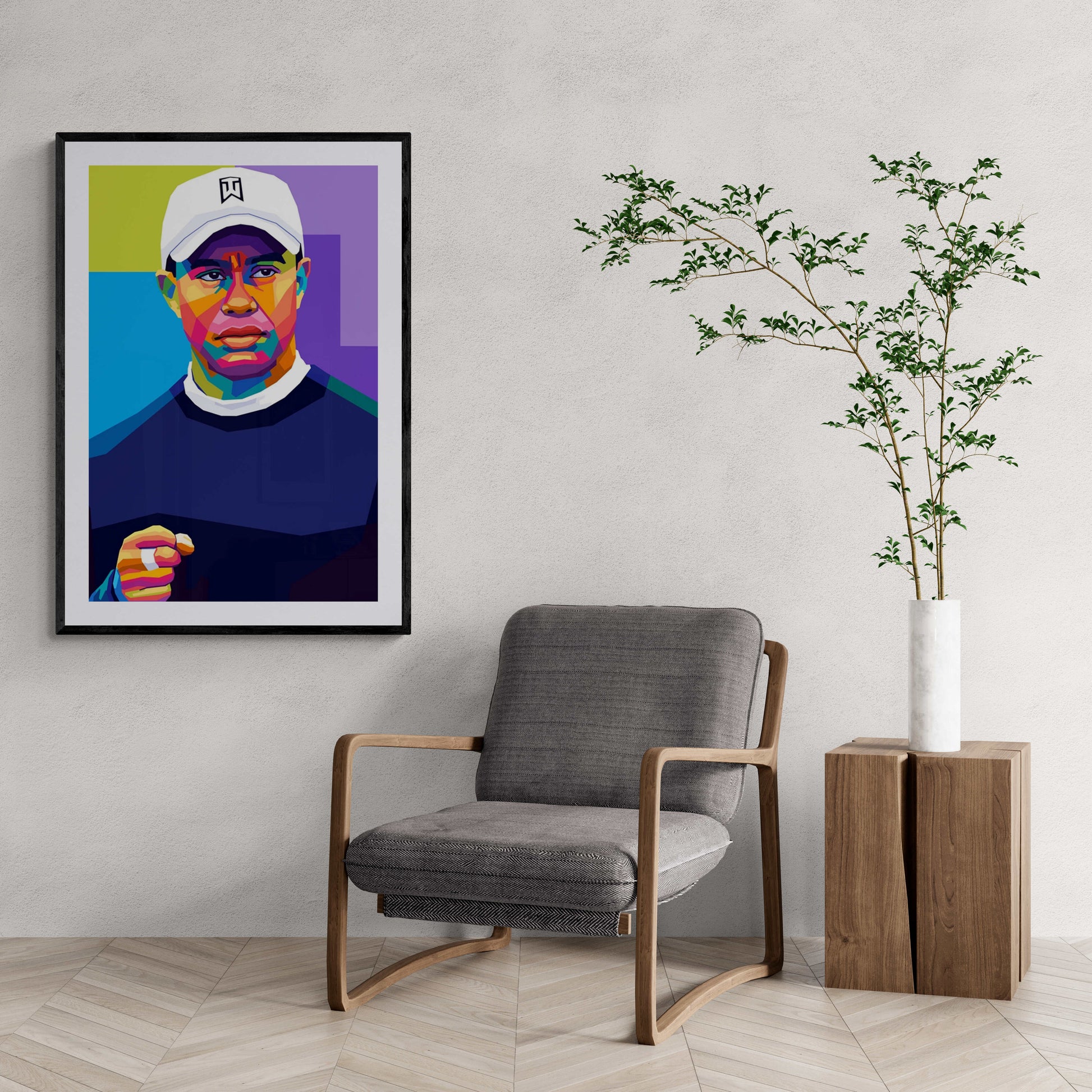 Tiger Woods | Legendarische Golfer | Iconische Sporter | Muurdecoratie | Posters | Kantoor & Woondecoratie | Hoge Kwaliteit Print