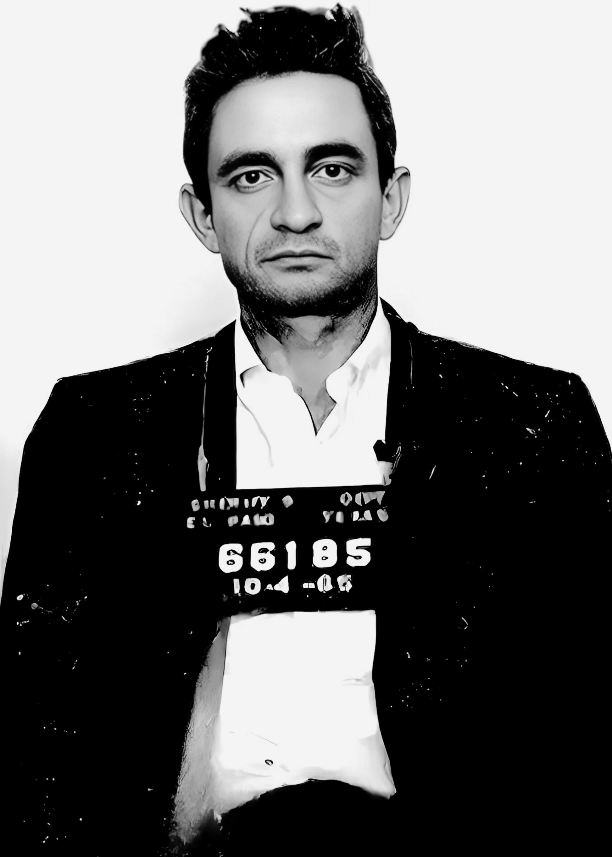 Johnny Cash Arrest Photo | Zwart-wit Poster | Wanddecoratie Muziek Legende | Vintage Stijl Muurdecoratie