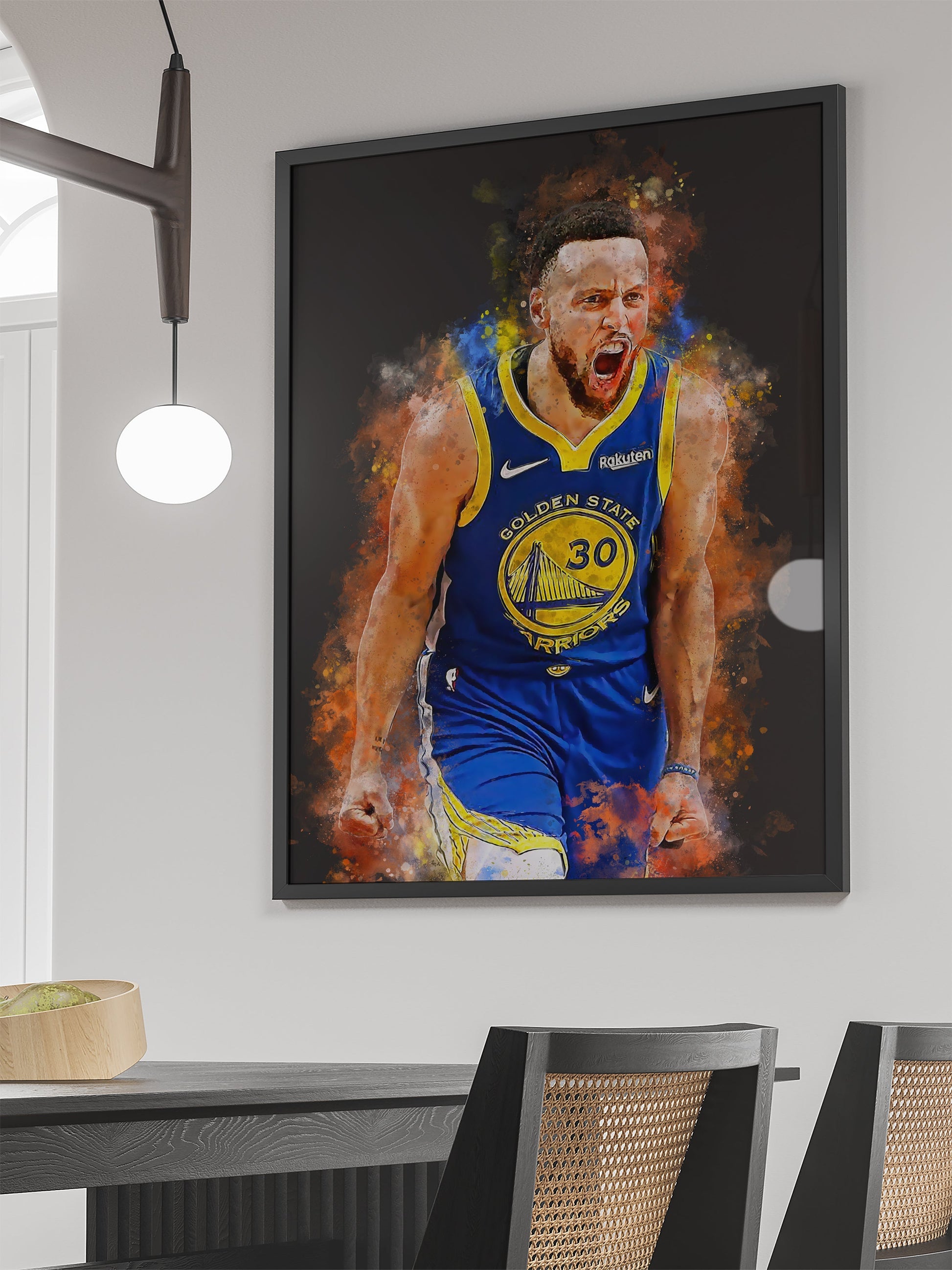 Steph Curry sport poster | Muurdecoratie | Wanddecoratie | Posters | Schilderijen | Canvas kunst | Basketbal Kunst