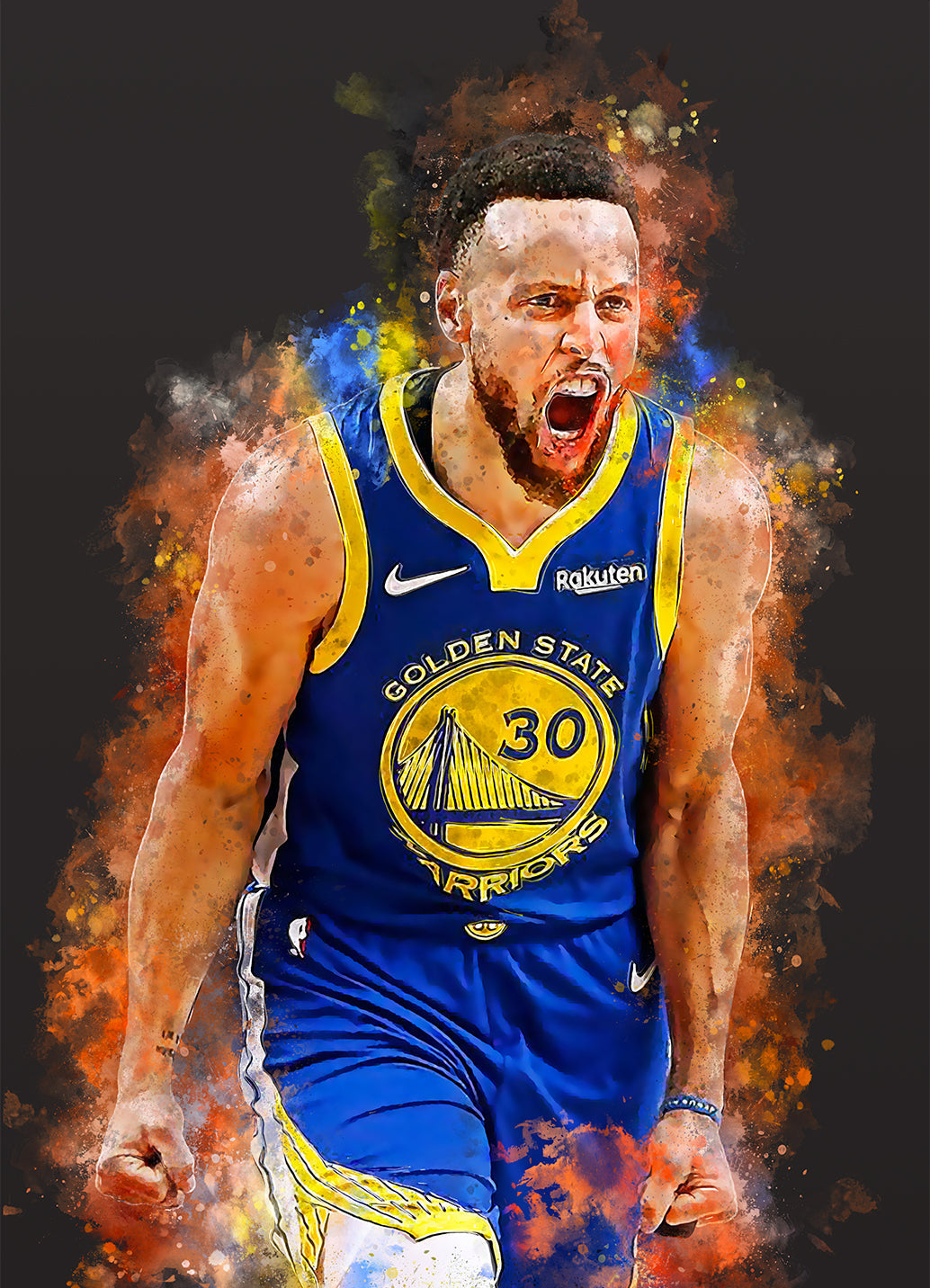 Steph Curry sport poster | Muurdecoratie | Wanddecoratie | Posters | Schilderijen | Canvas kunst | Basketbal Kunst