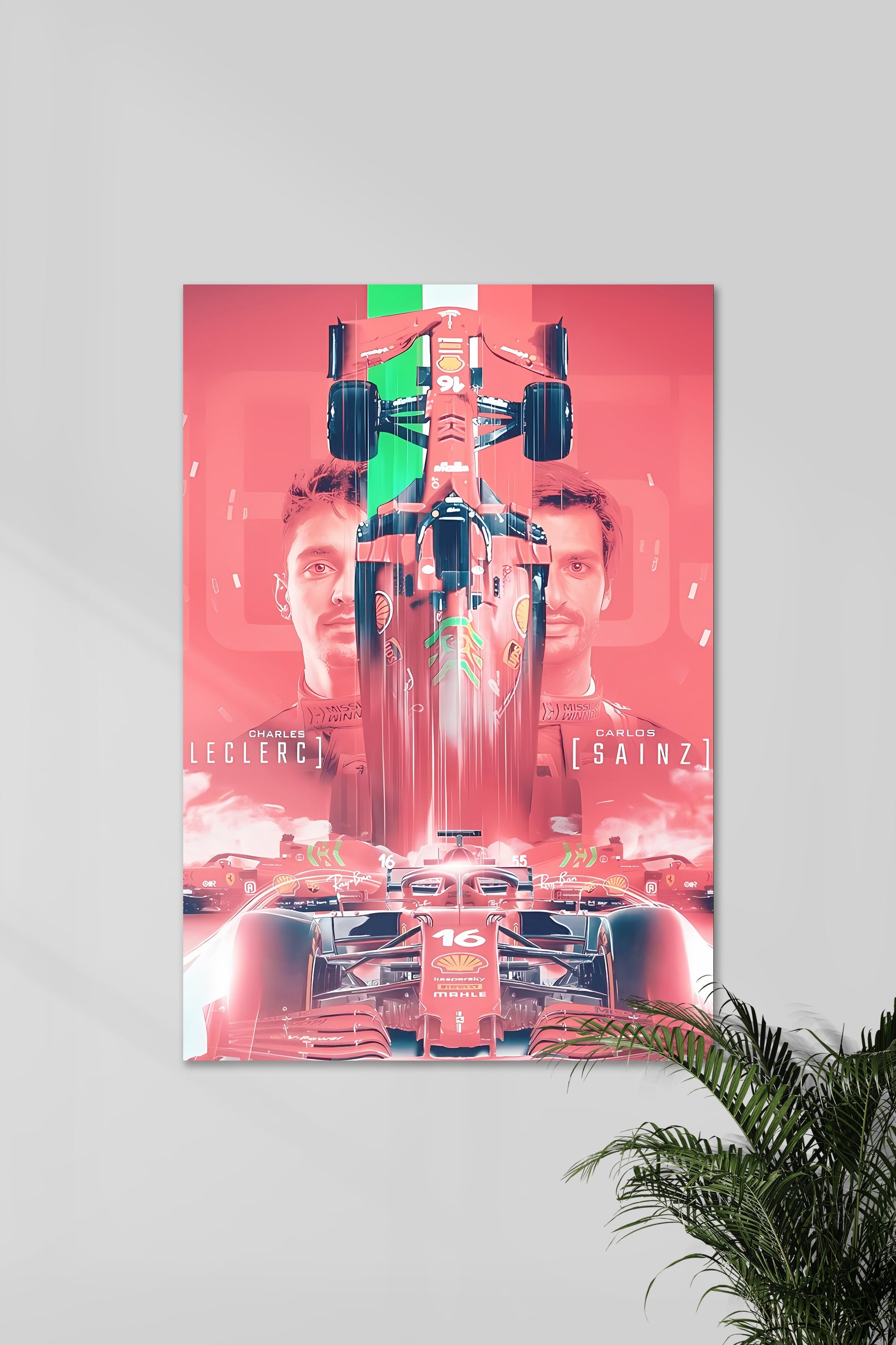 Leclerc vs Sainz | Head to Head | F1 Muurdecoratie | Wanddecoratie | Posters | Motorsport Kunst