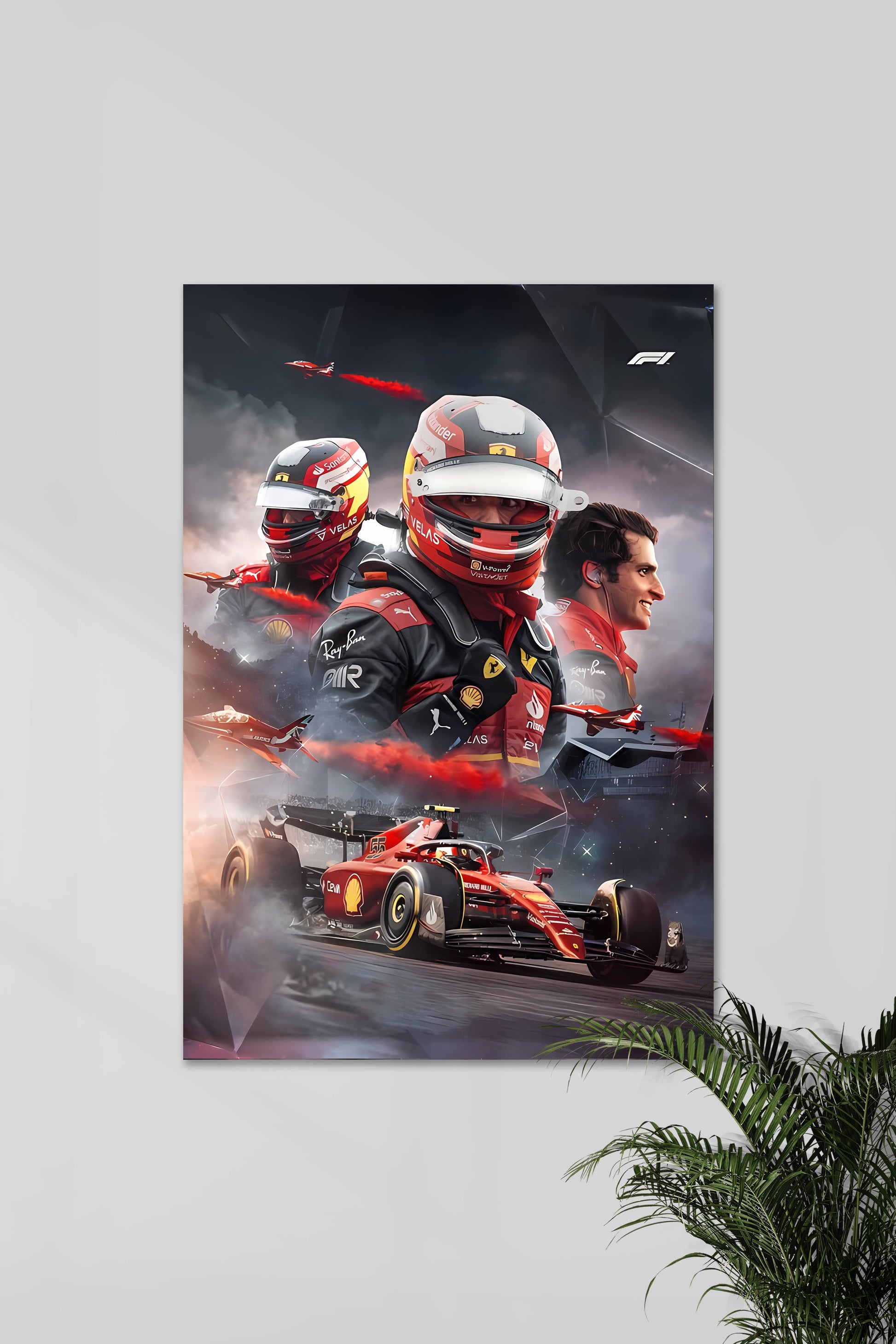 Carlos Sainz | Muurdecoratie F1 | Wanddecoratie CS55 | Posters Formule 1 | Schilderijen Kunst