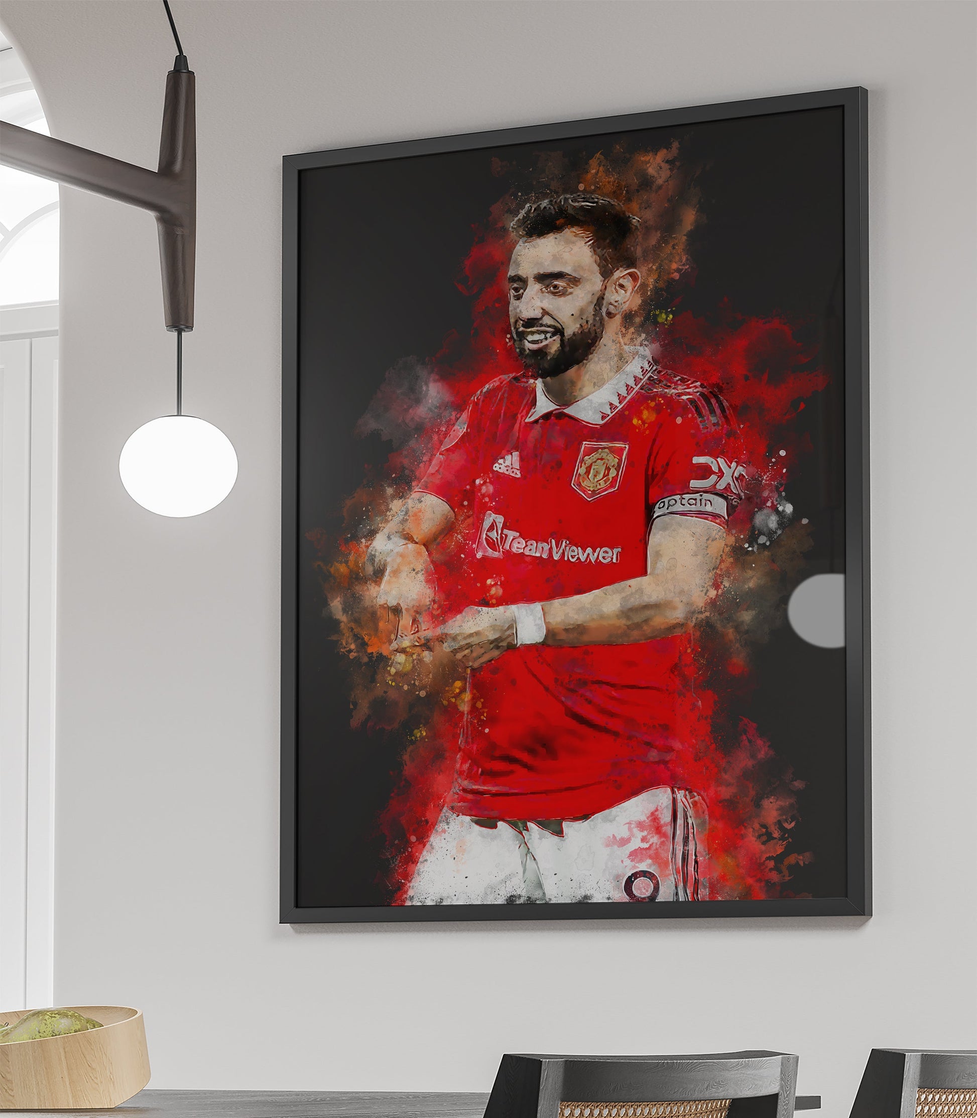 Fernandes Football Soccer | Muurdecoratie Poster | Wanddecoratie Sport | Kunst voor Huis en Tuin