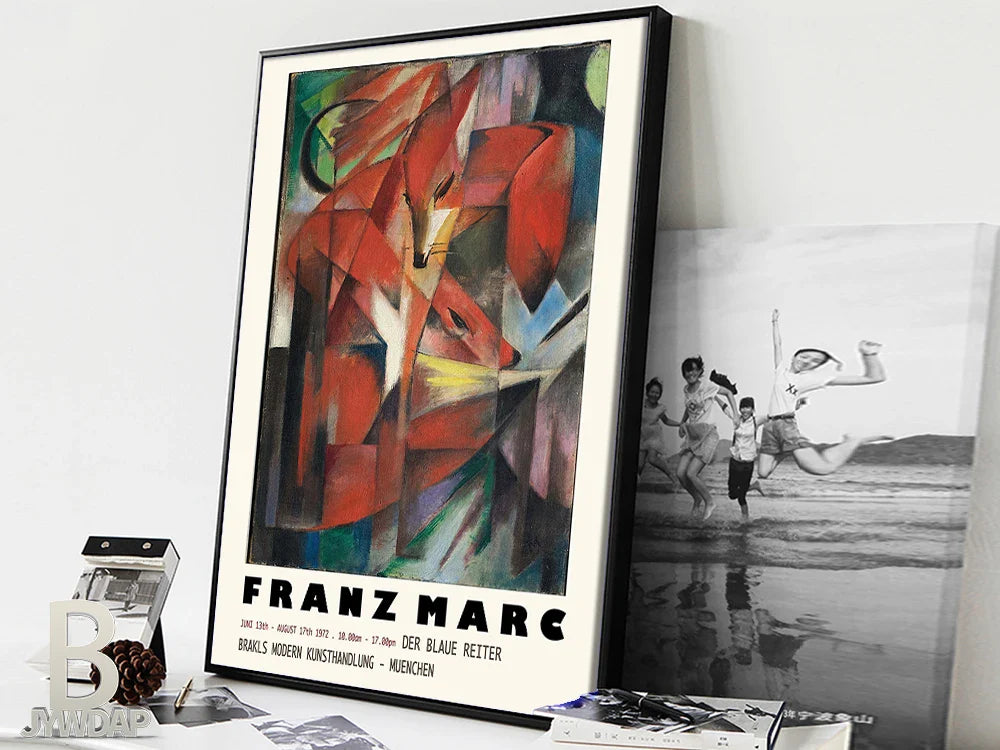 The Foxes | Franz Marc | Dieren Poster | Levendige Muurdecoratie | Museumkwaliteit Reproductie
