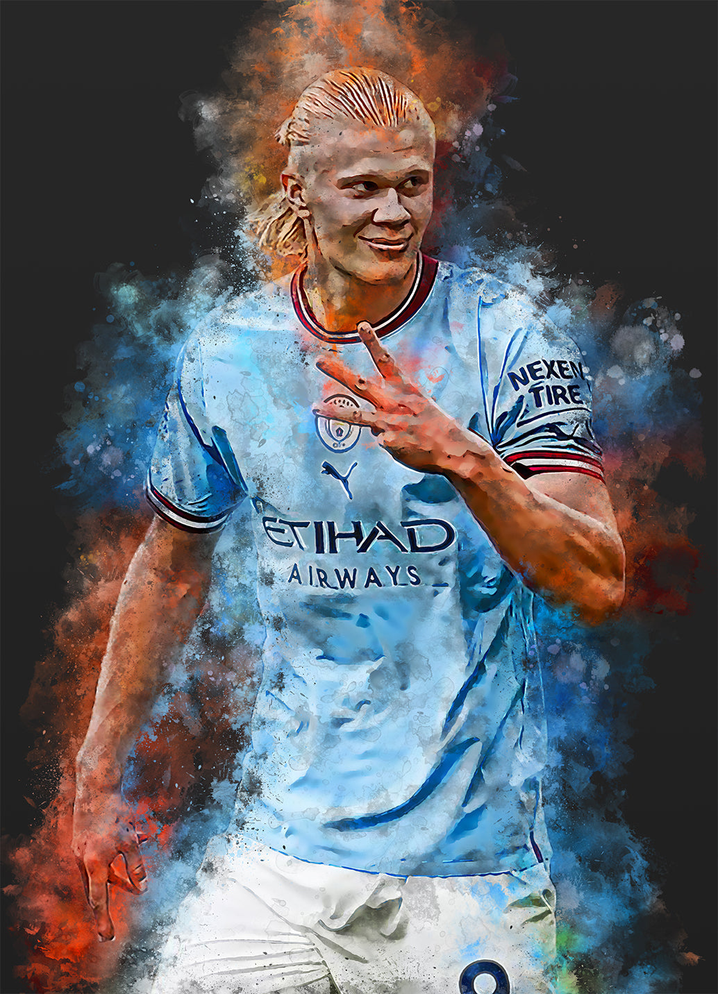 Haaland Football Soccer | Muurdecoratie | Wanddecoratie | Posters | Schilderijen | Canvas kunst