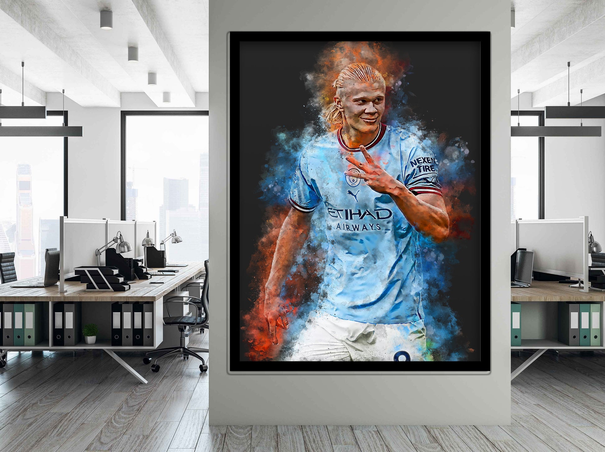 Haaland Football Soccer | Muurdecoratie | Wanddecoratie | Posters | Schilderijen | Canvas kunst